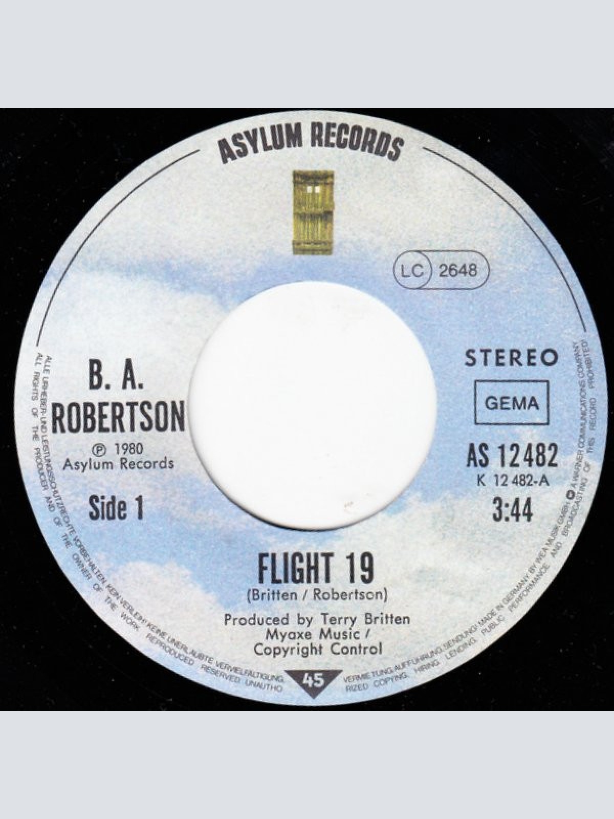 Vinyl / B. A. Robertson - Flight 19