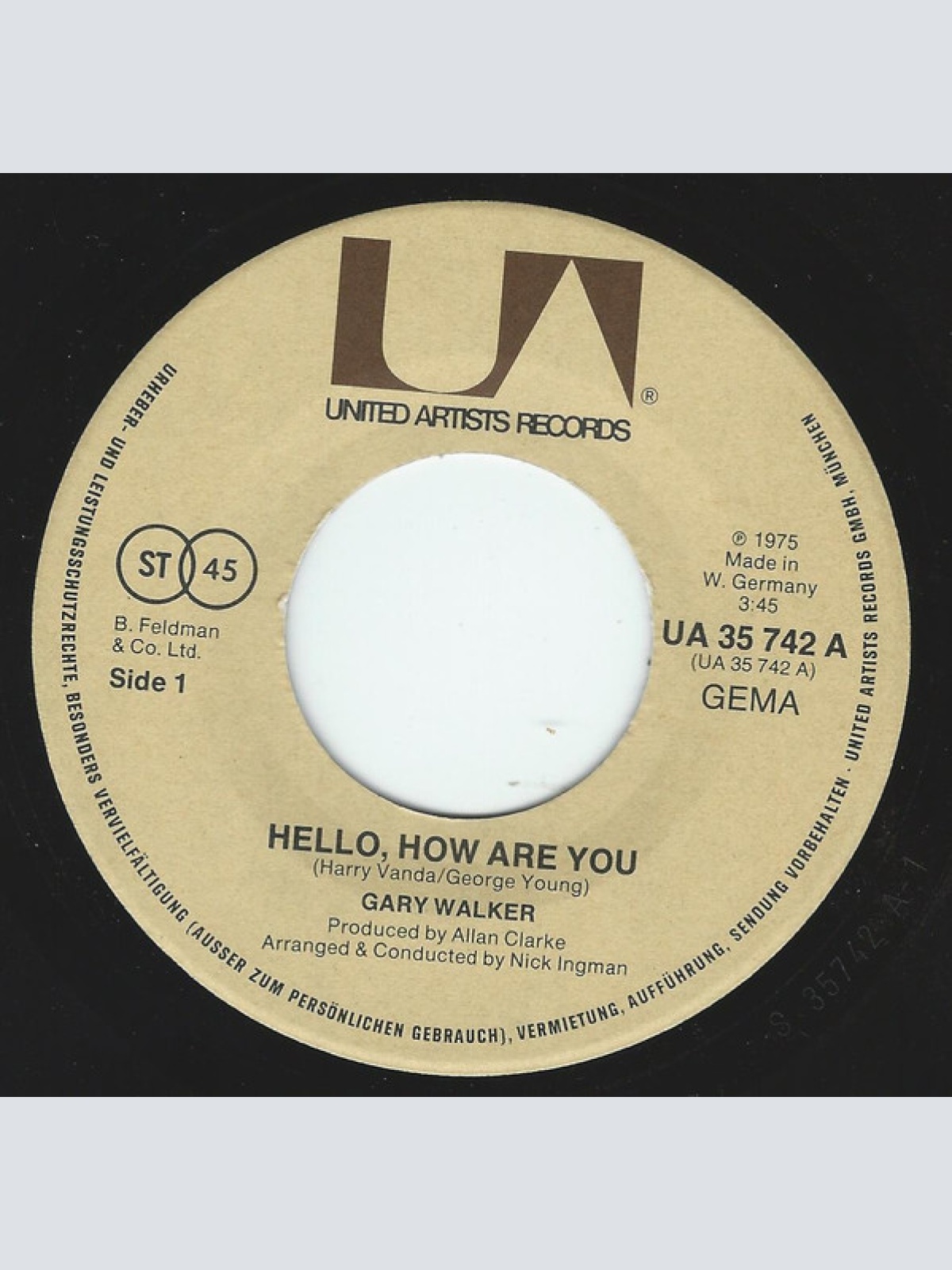 Vinyl / Gary Walker - Hello, How Are You