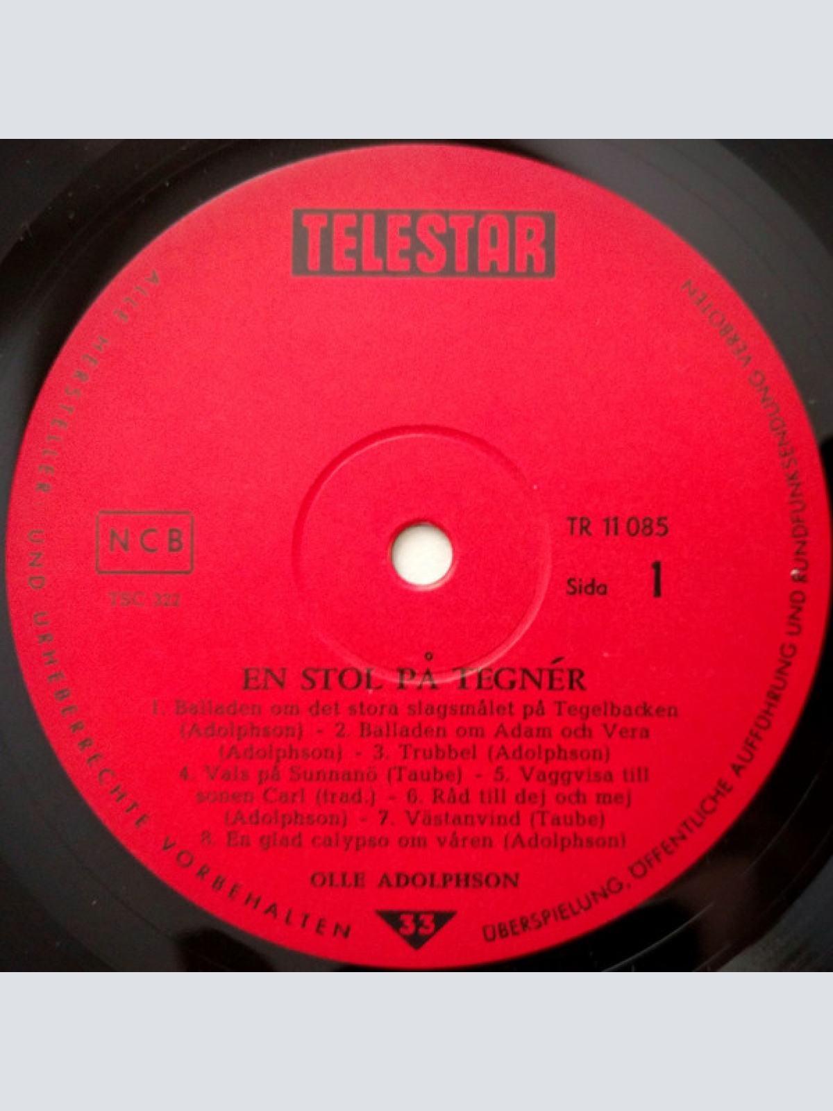 Vinyl / Olle Adolphson - En Stol På Tegnér