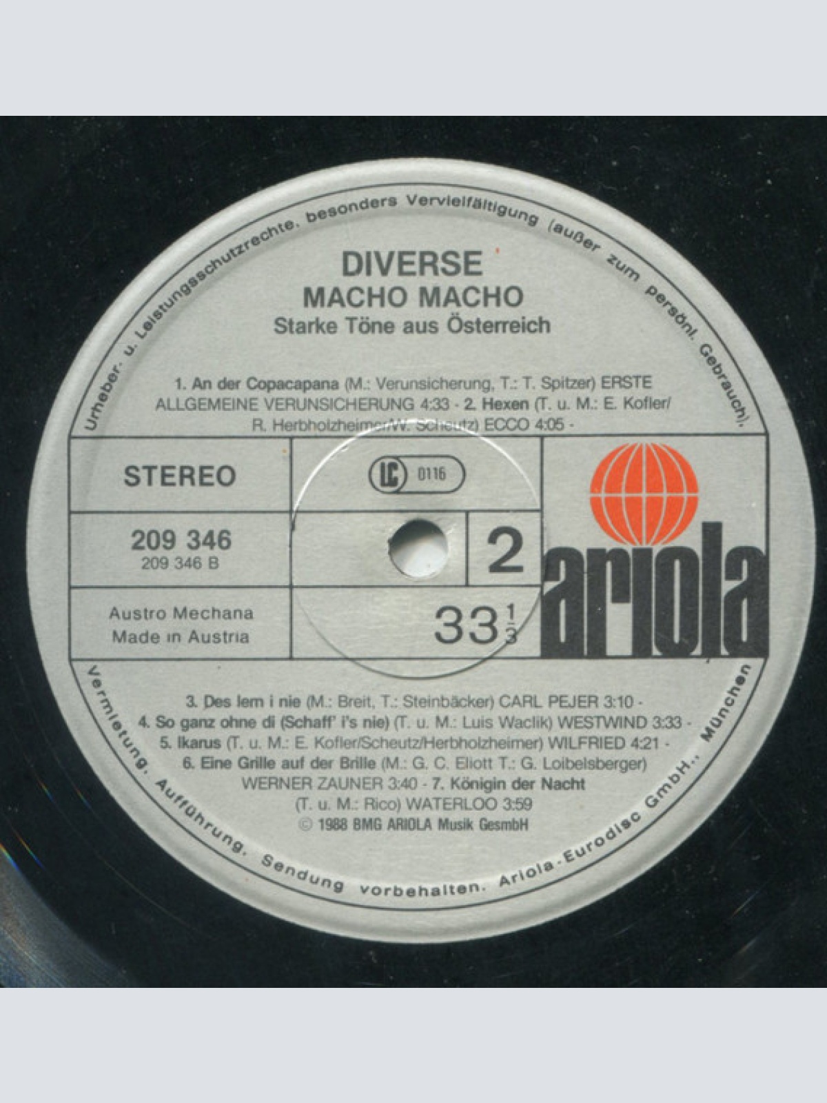 Vinyl / Various - Macho Macho - Starke Töne Aus Österreich