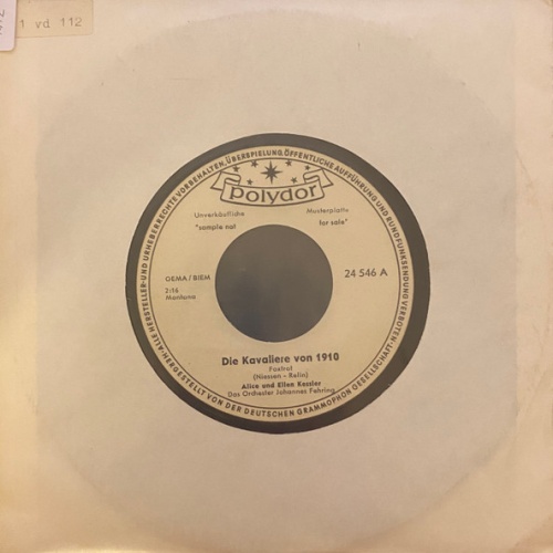 Vinyl / Alice Und Ellen Kessler* - Die Kavaliere Von 1910