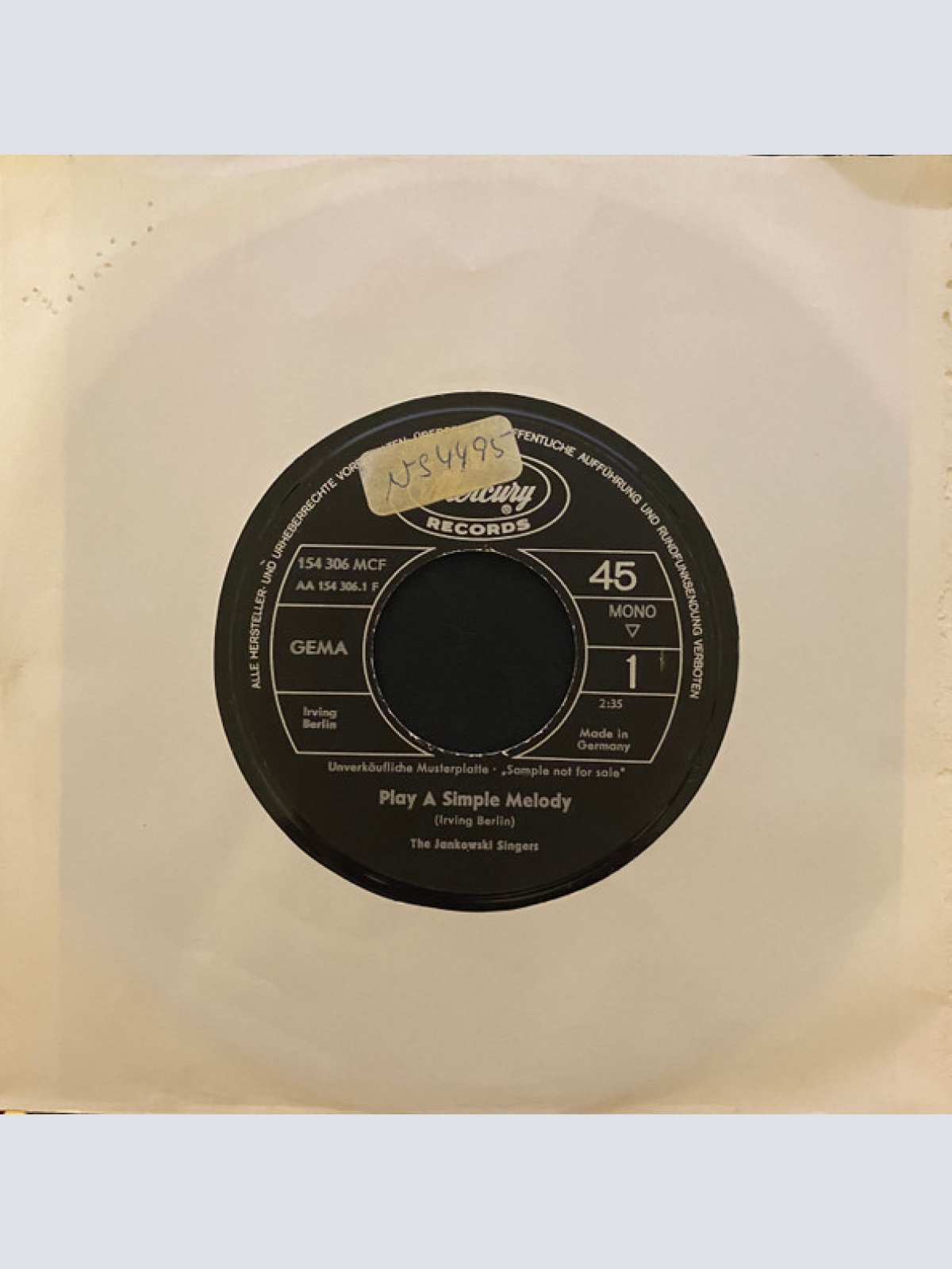 Vinyl / Jankowski Singers* - Play A Simple Melody / Heidi