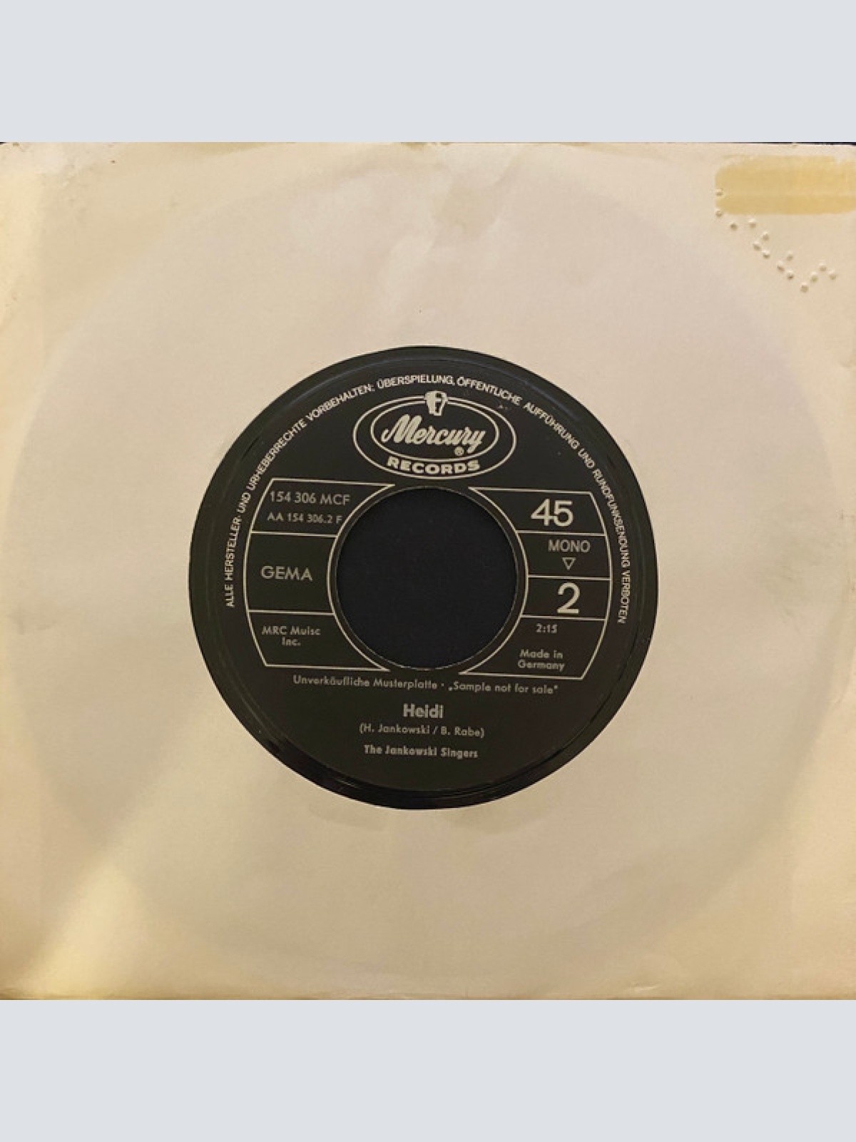 Vinyl / Jankowski Singers* - Play A Simple Melody / Heidi