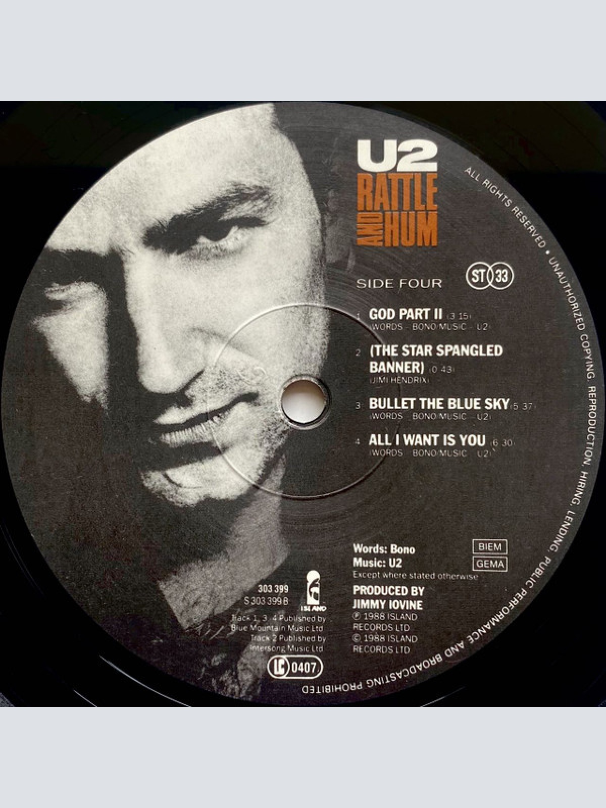 Vinyl / U2 - Rattle And Hum