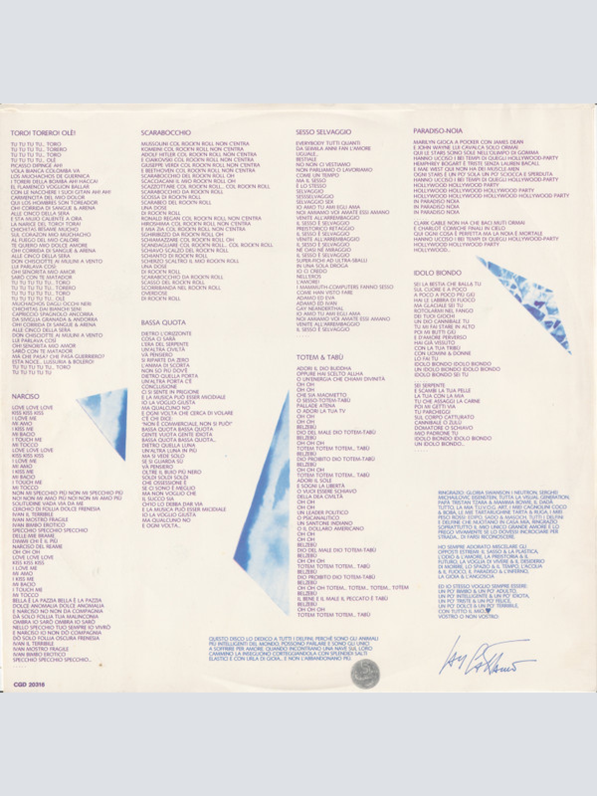 Vinyl / Ivan Cattaneo - Ivan Il Terribile