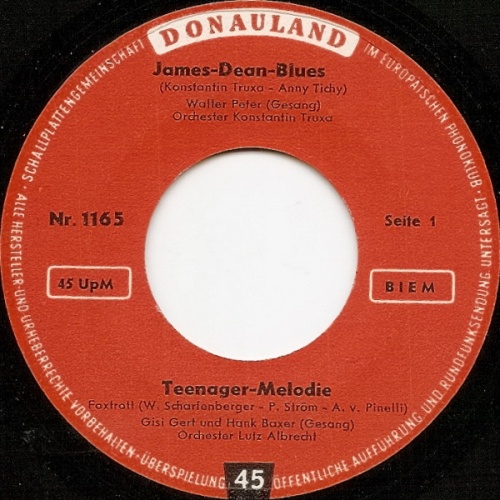 Vinyl / Walter Peter, Gisi Gert Und Hank Baxer - James-Dean-Blues / Teenager-Melodie / Ich Möcht Mit Dir Träumen / Teenager-Liebe
