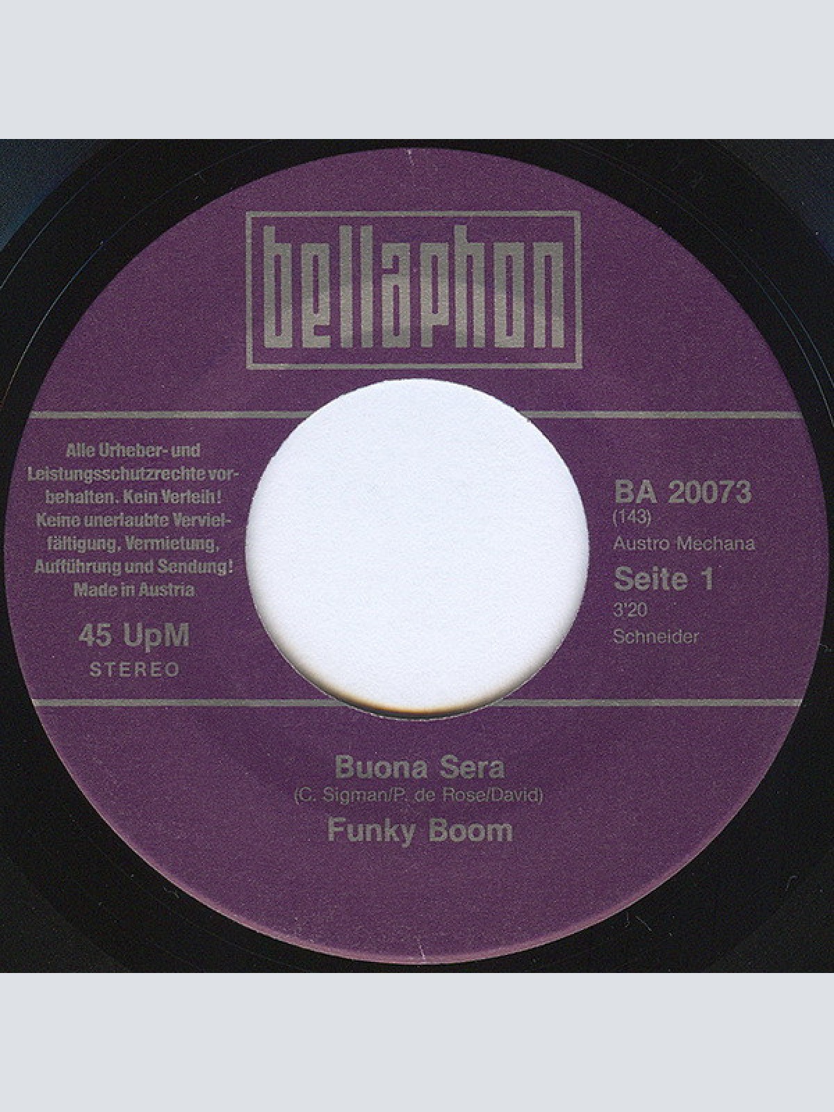 Vinyl / Funky Boom - Buona Sera / Marina