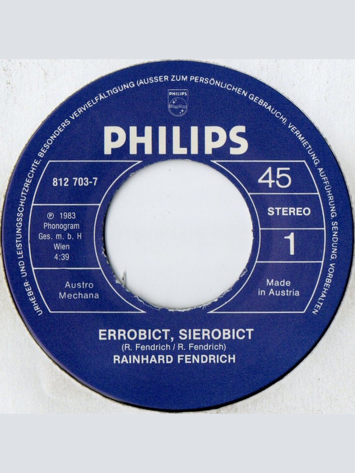 Vinyl / Rainhard Fendrich - Erobict Sierobict