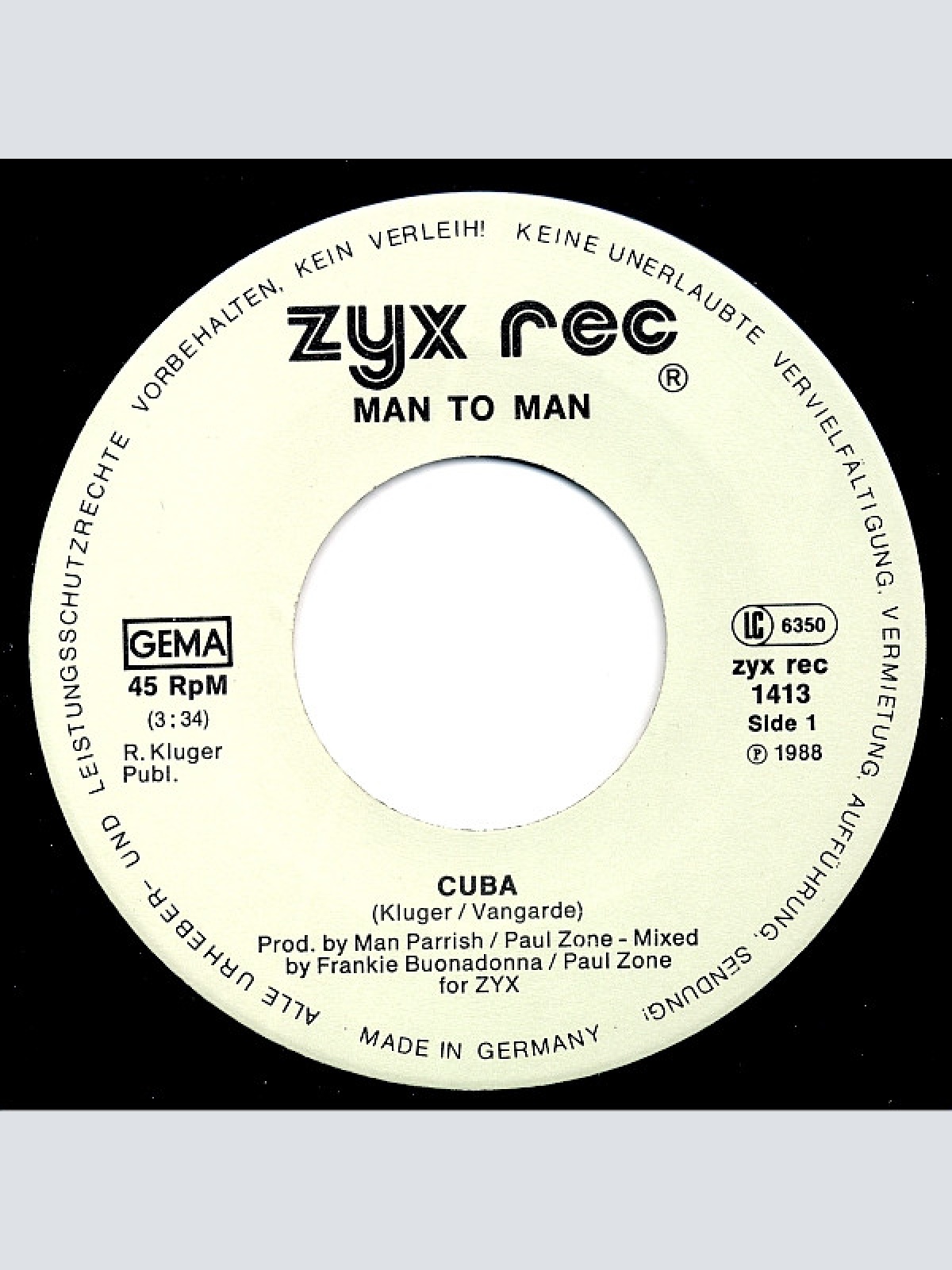 Vinyl / Man To Man* - Cuba