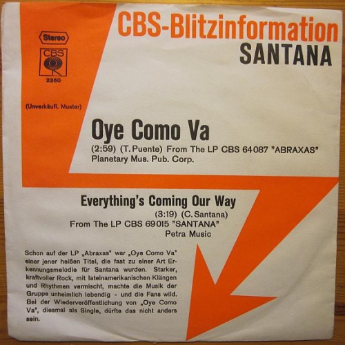 Vinyl / Santana - Oye Como Va