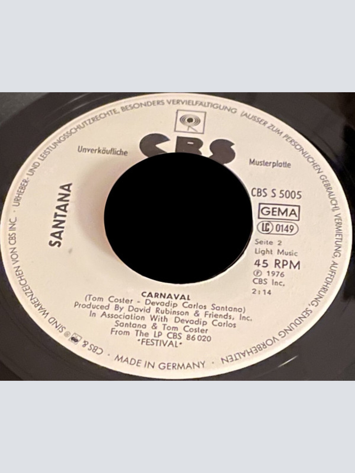 Vinyl / Santana - Let The Children Play / Carnaval