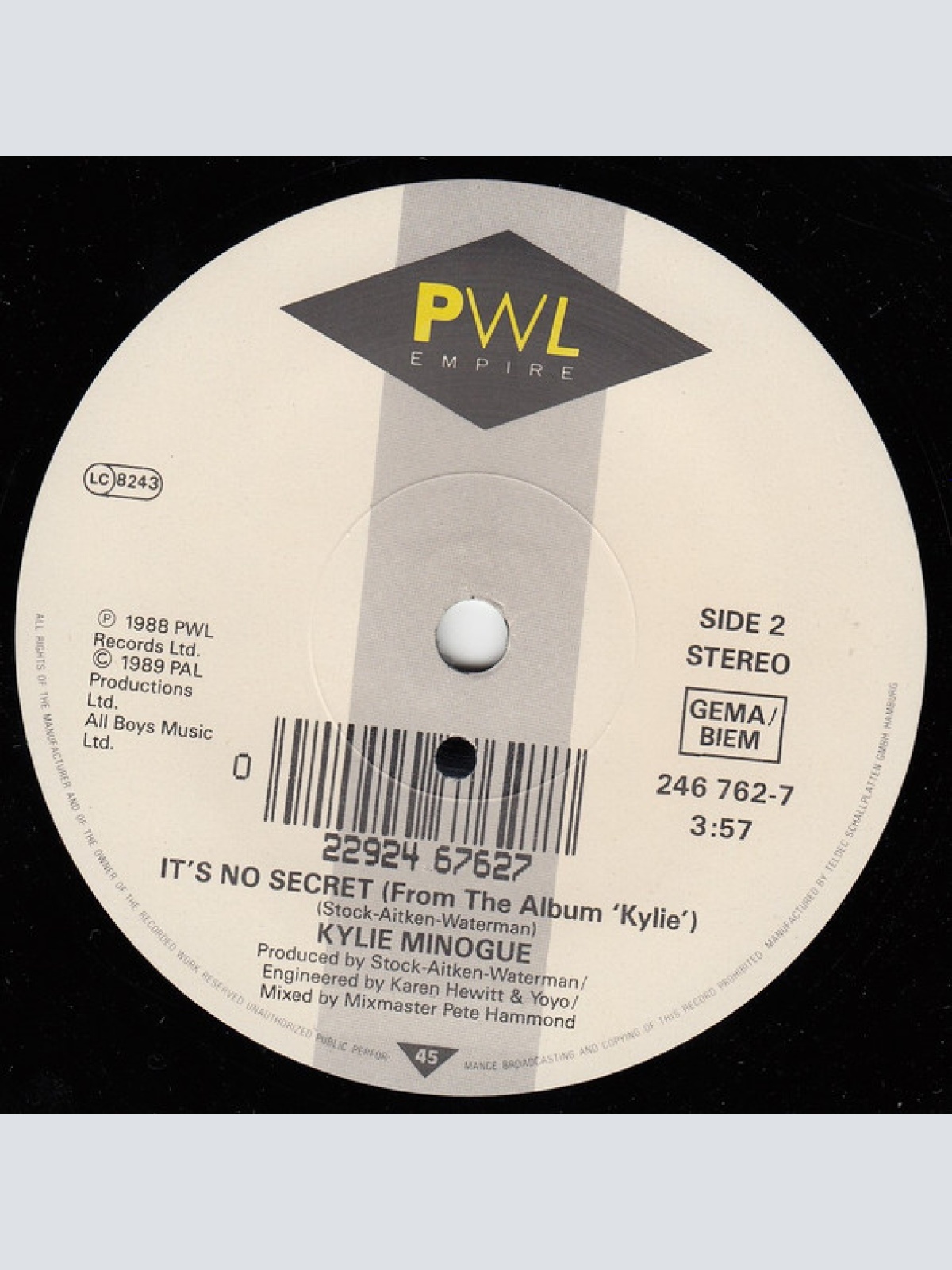 Vinyl / Kylie* - Wouldn't Change A Thing