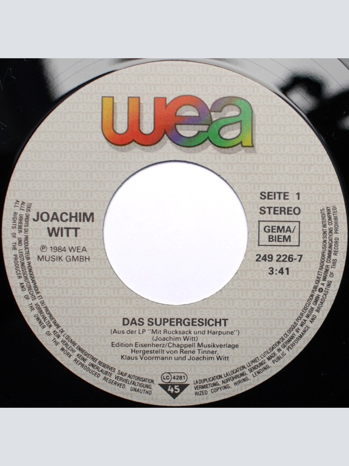 Vinyl / Joachim Witt - Das Supergesicht