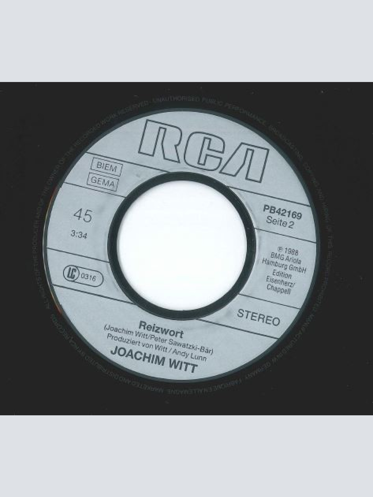 Vinyl / Joachim Witt - Pet Shop Boy