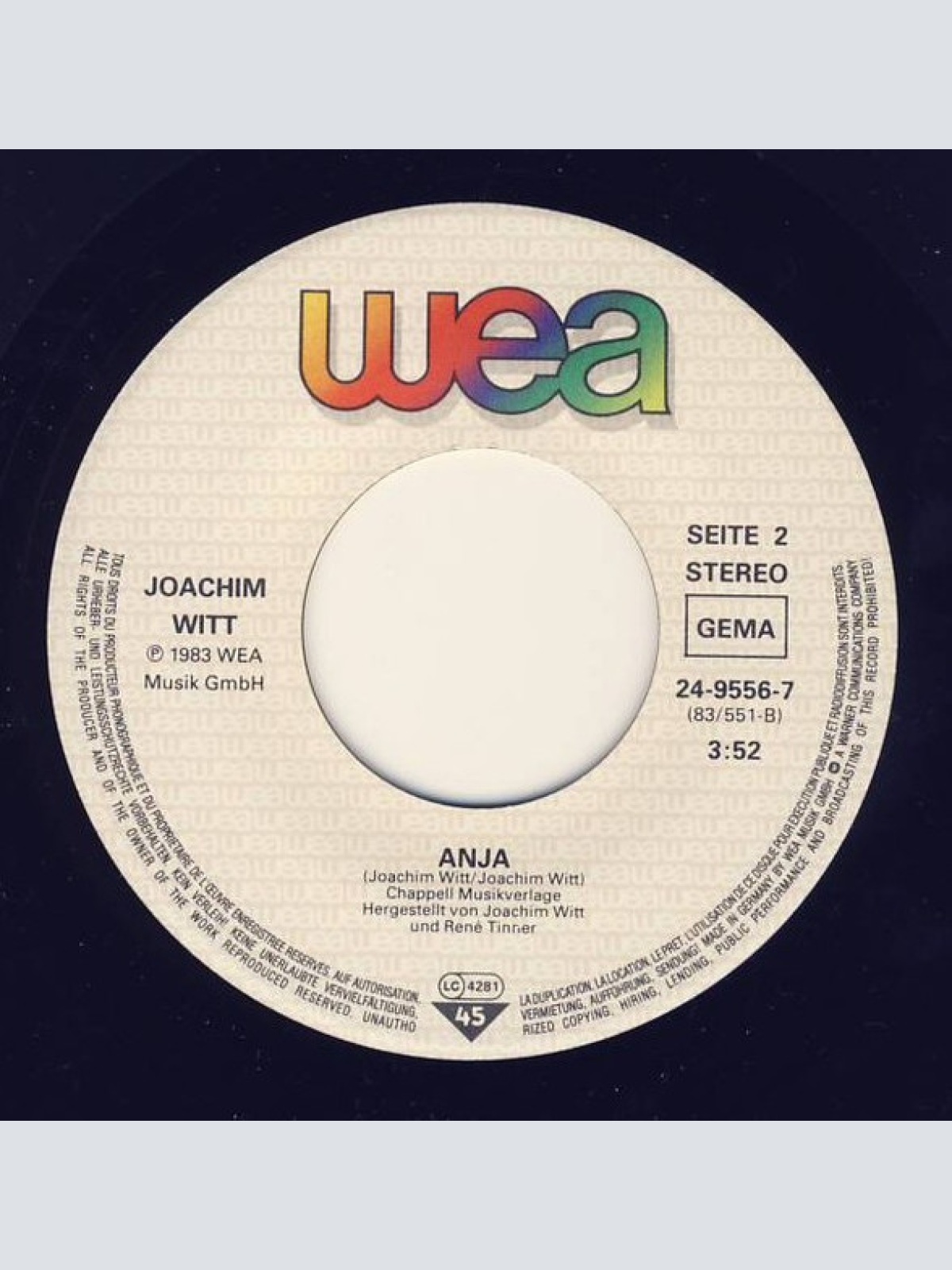 Vinyl / Joachim Witt - Hörner In Der Nacht