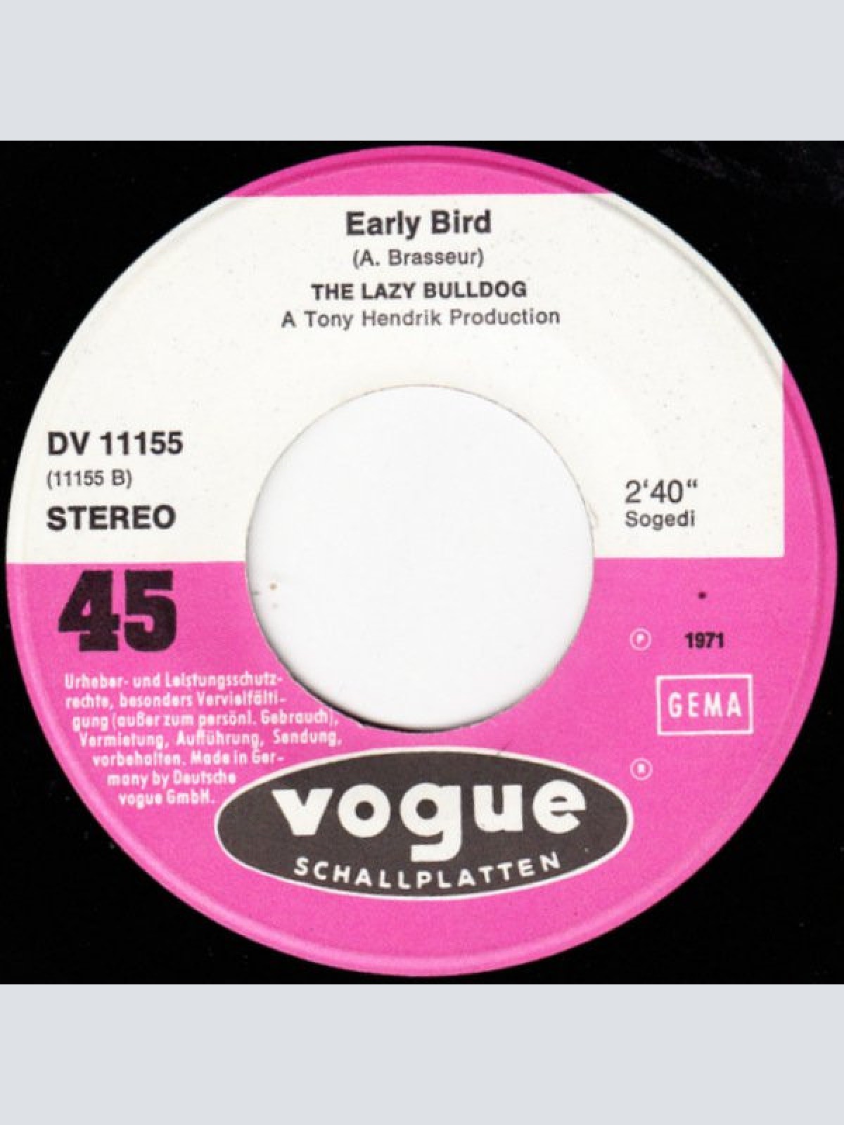 Vinyl / The Lazy Bulldog - Crash