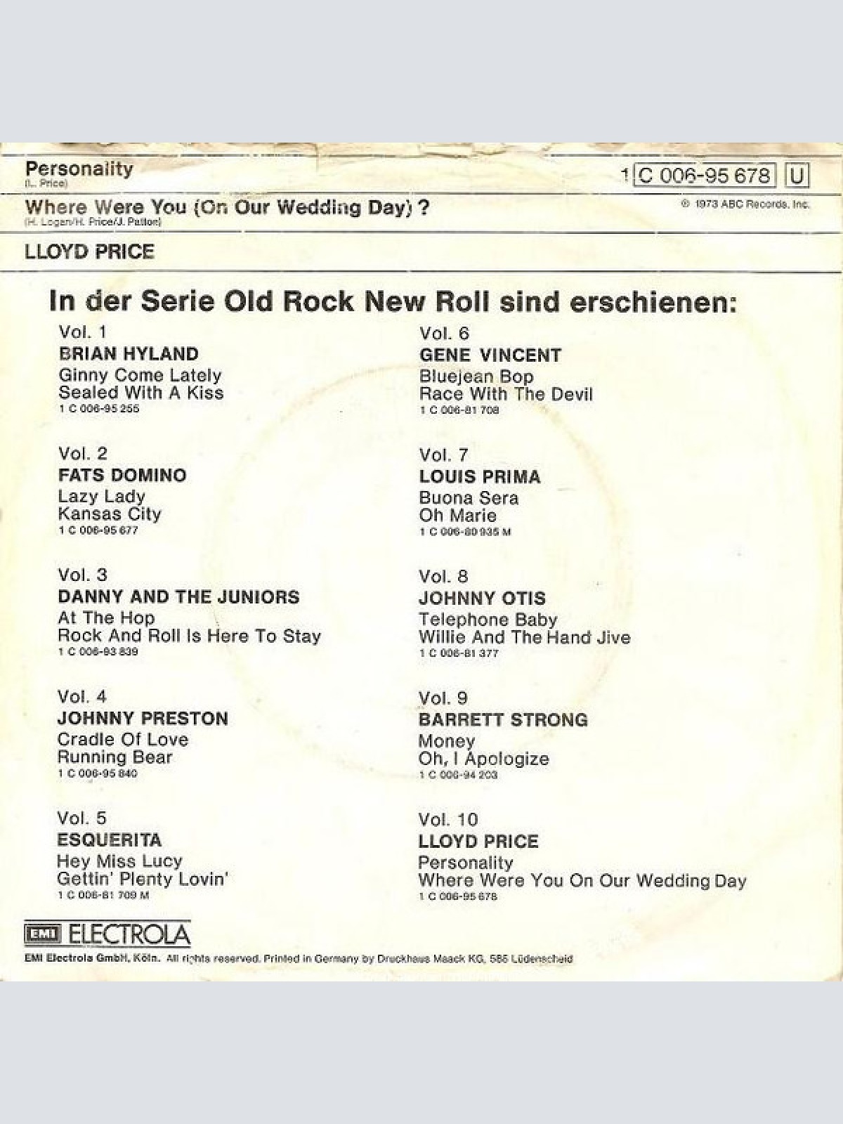 Vinyl / Lloyd Price - Personality