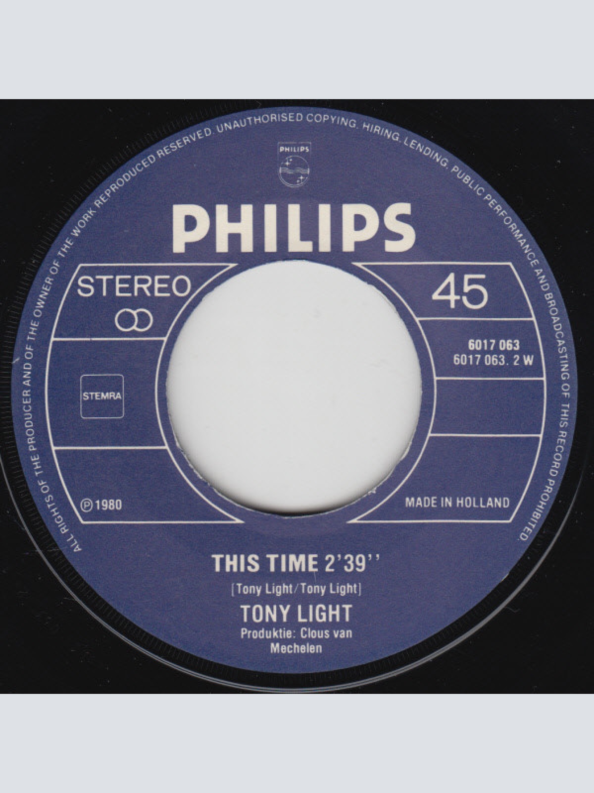 Vinyl / Tony Light - Rosalie