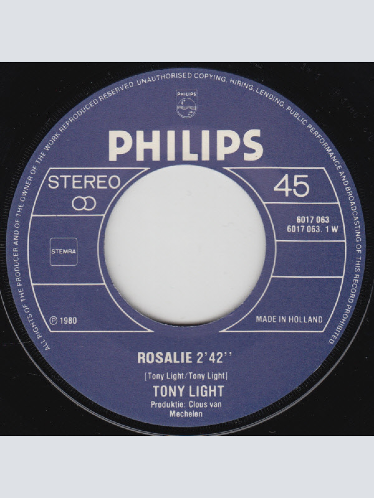 Vinyl / Tony Light - Rosalie