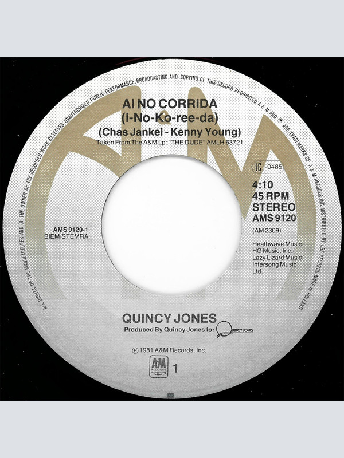 Vinyl / Quincy Jones - Ai No Corrida