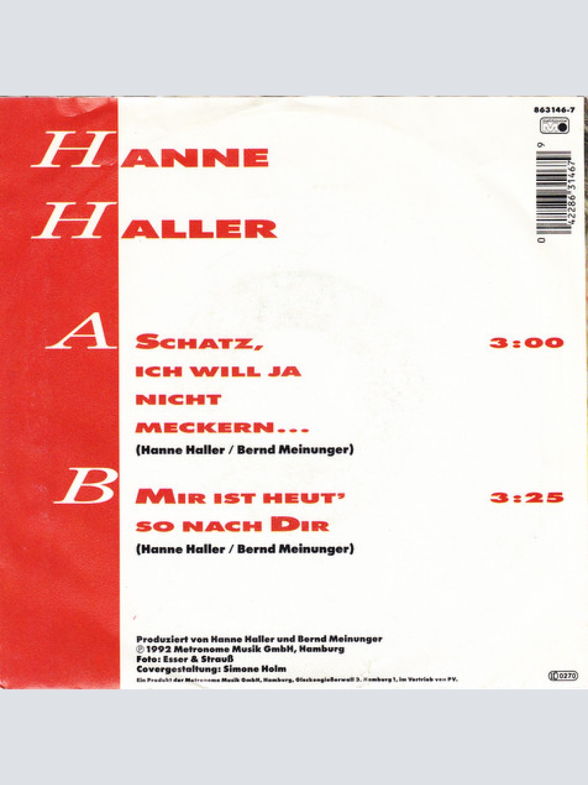 Vinyl / Hanne Haller - Schatz, Ich Will Ja Nicht Meckern