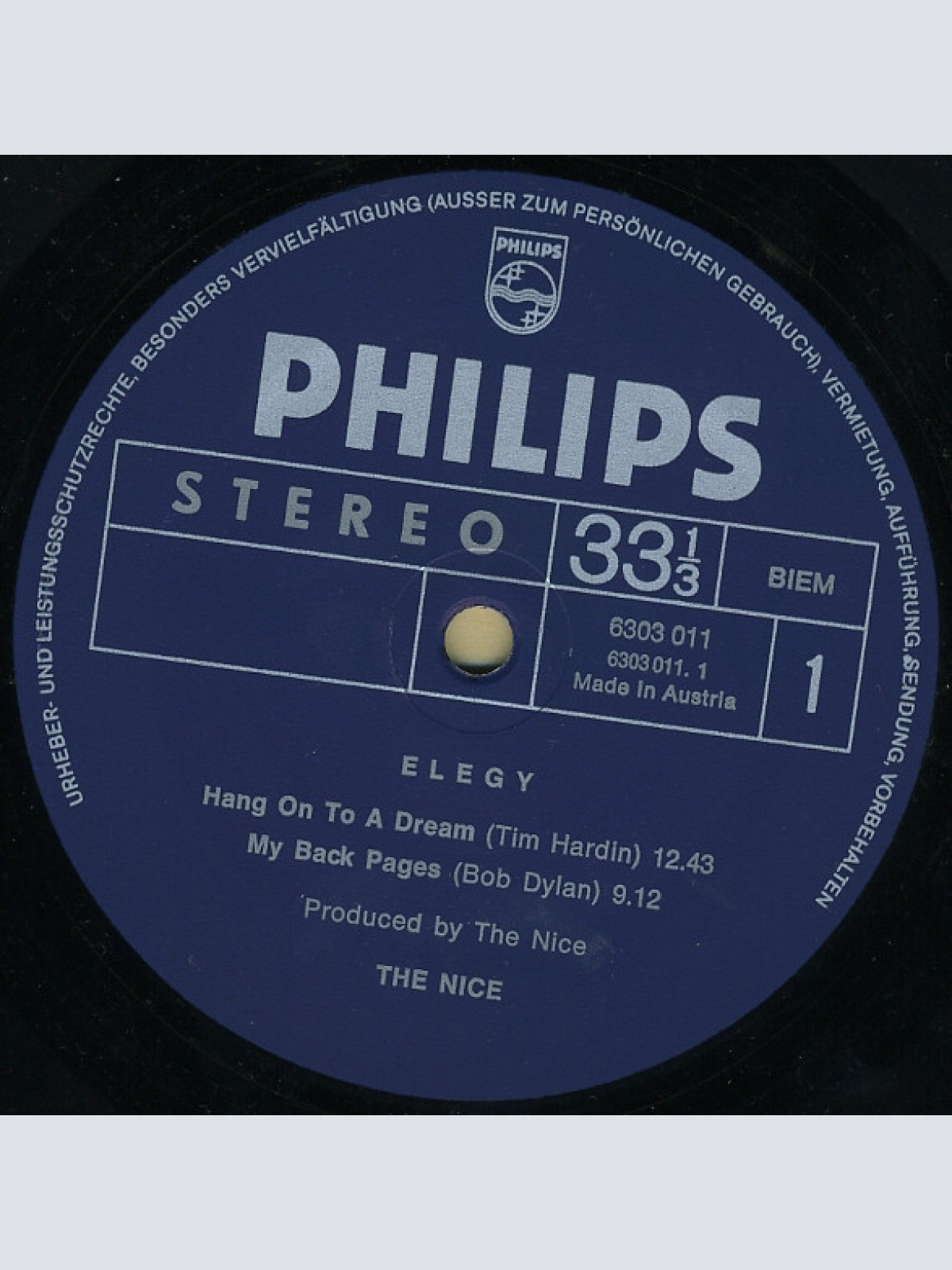 Vinyl / The Nice - Elegy