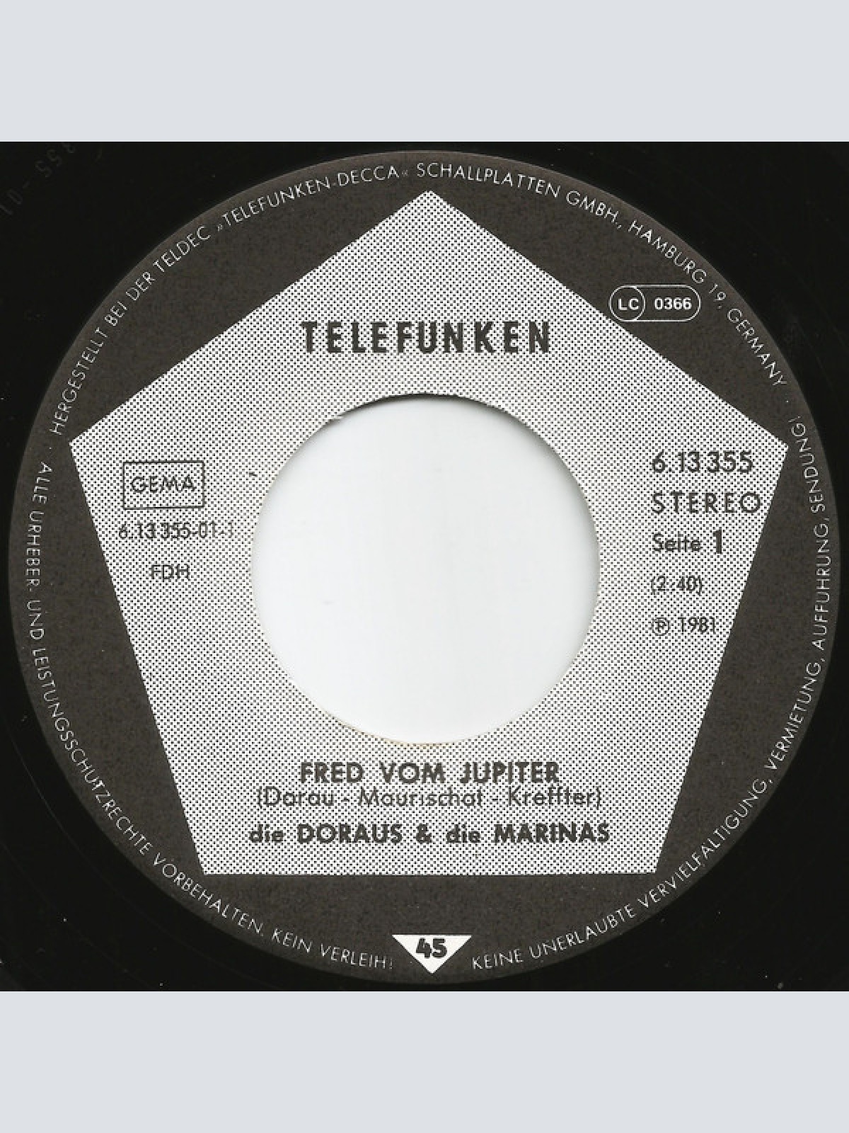 Vinyl / Die Doraus & Die Marinas* - Fred Vom Jupiter