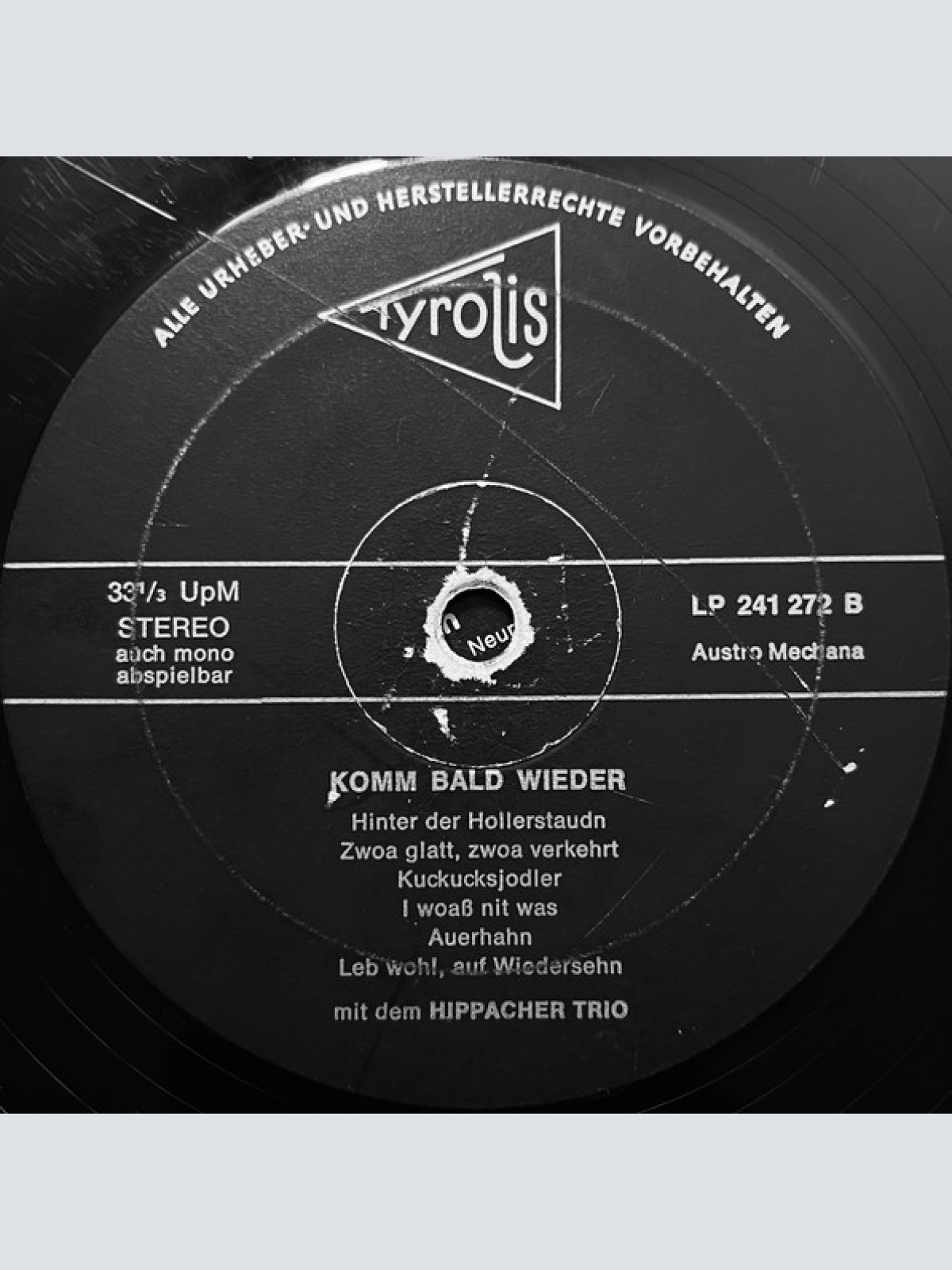 Vinyl / Hippacher Trio - Komm Bald Wieder