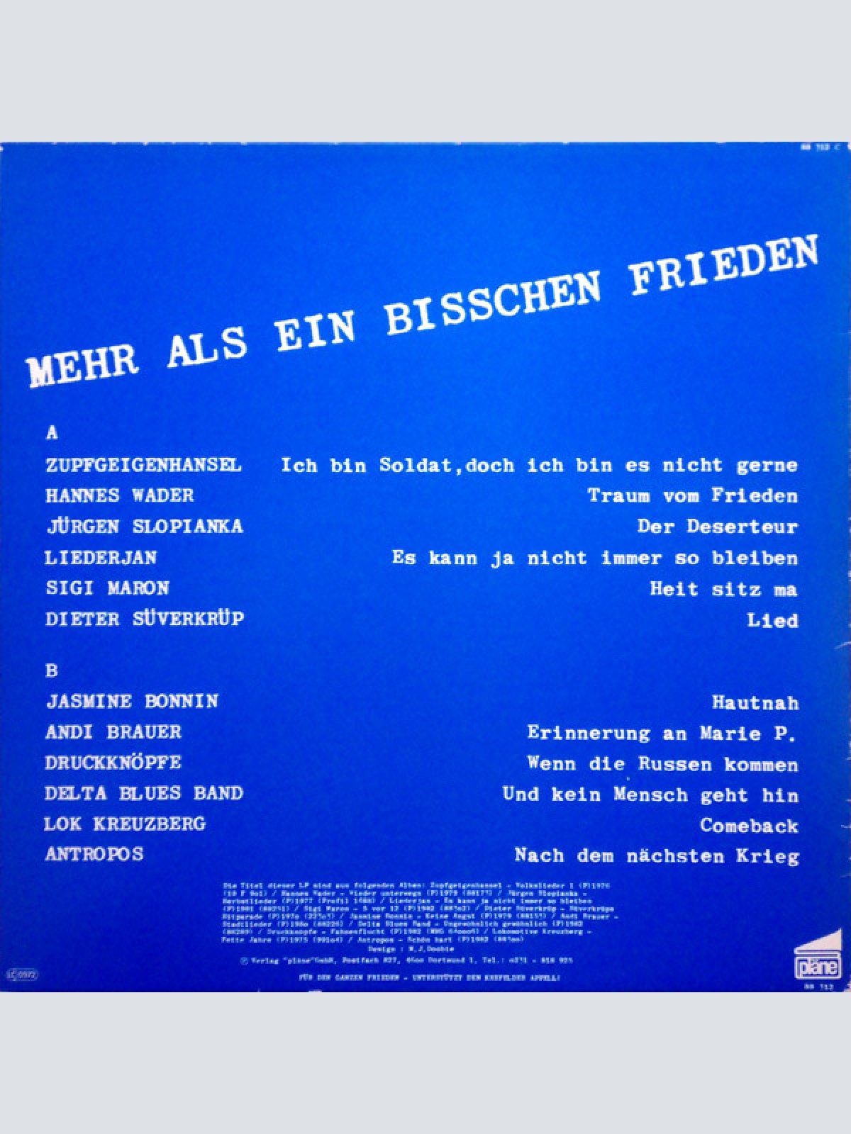 Vinyl / Various - Ein Bisschen Mehr Frieden