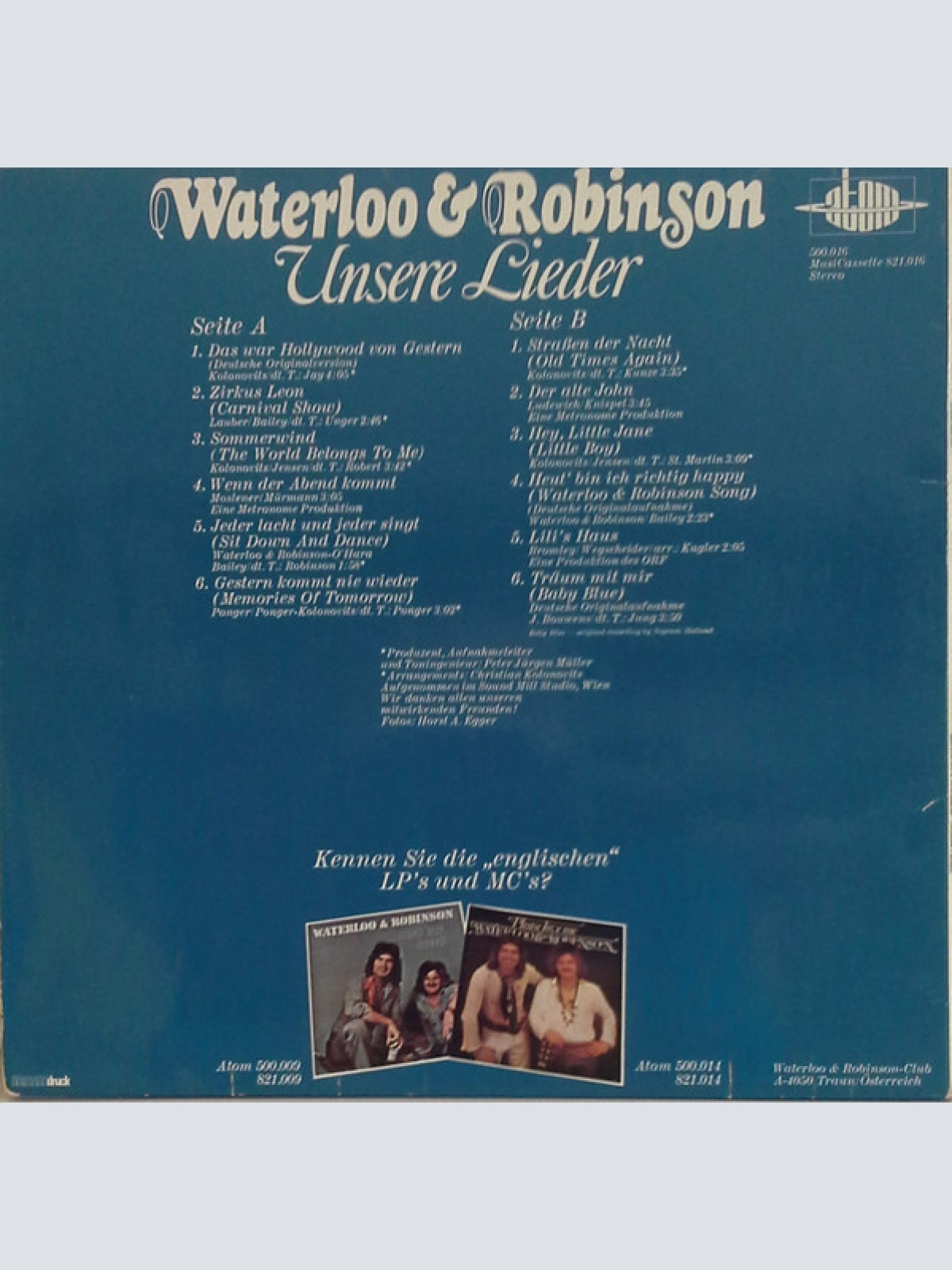 Vinyl / Waterloo & Robinson - Unsere Lieder