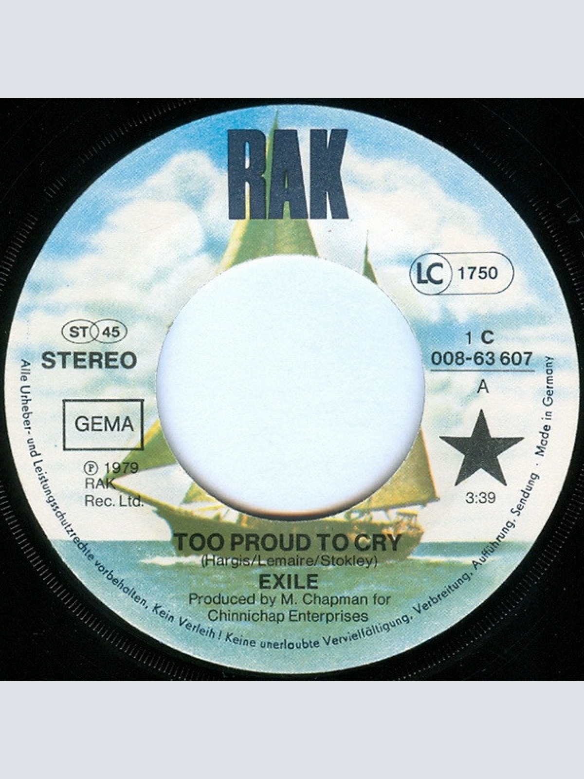 Vinyl / Exile (7) - Too Proud To Cry