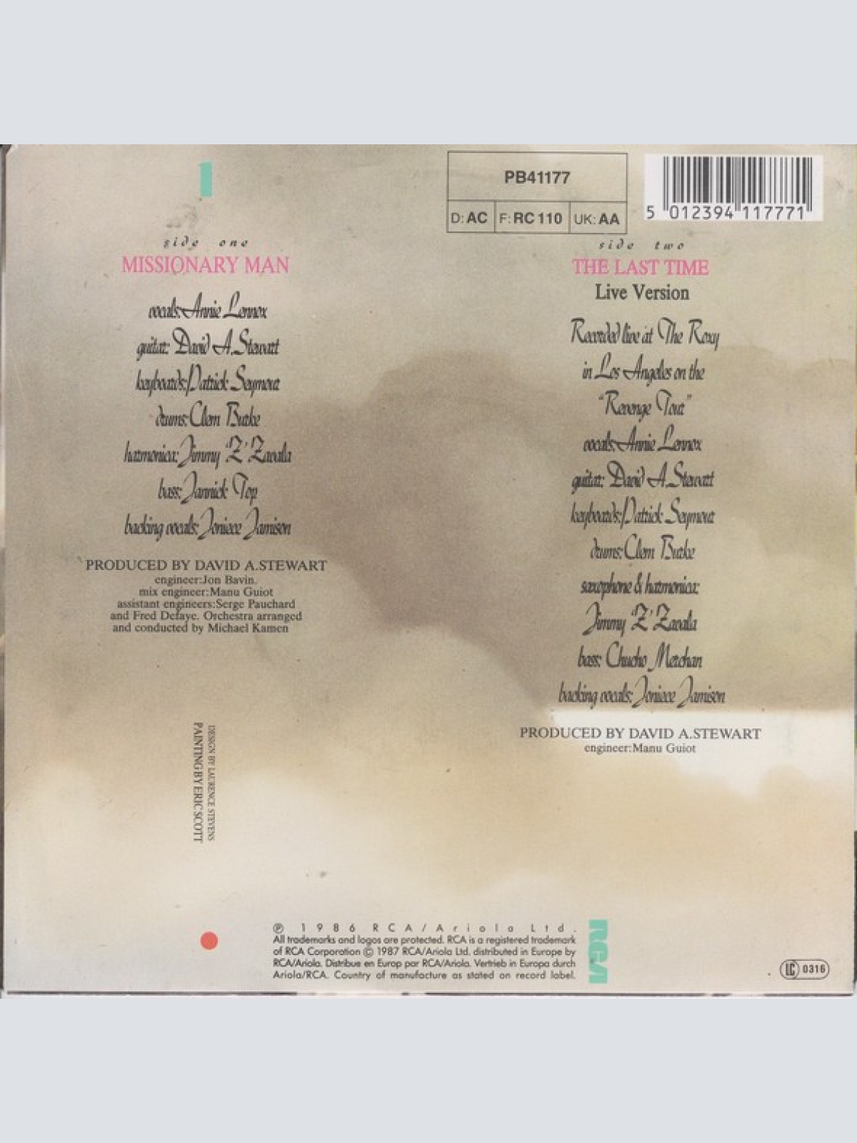 Vinyl / Eurythmics - Missionary Man