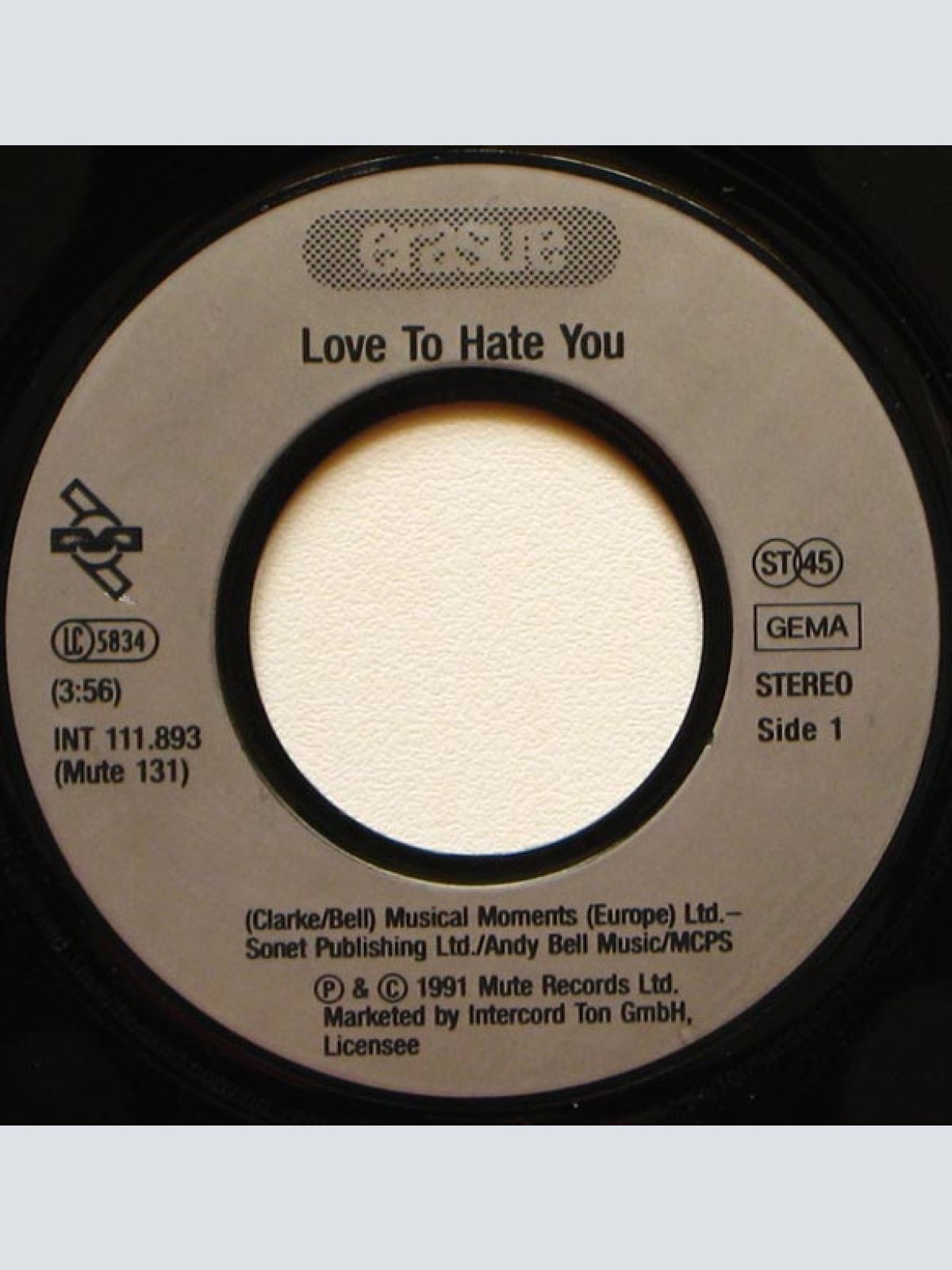 Vinyl / Erasure - Love To Hate You