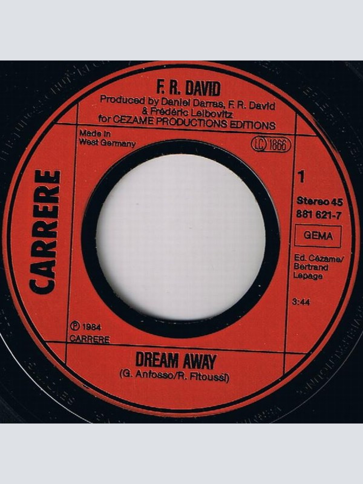 Vinyl / F.R. David - Dream Away