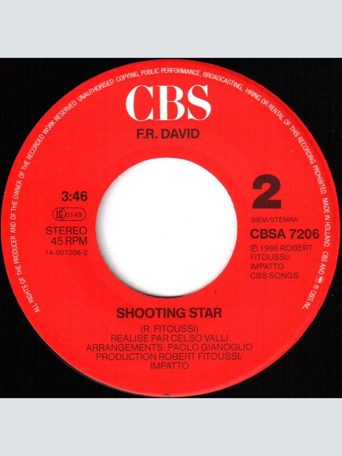 Vinyl / F.R. David - Sahara Night