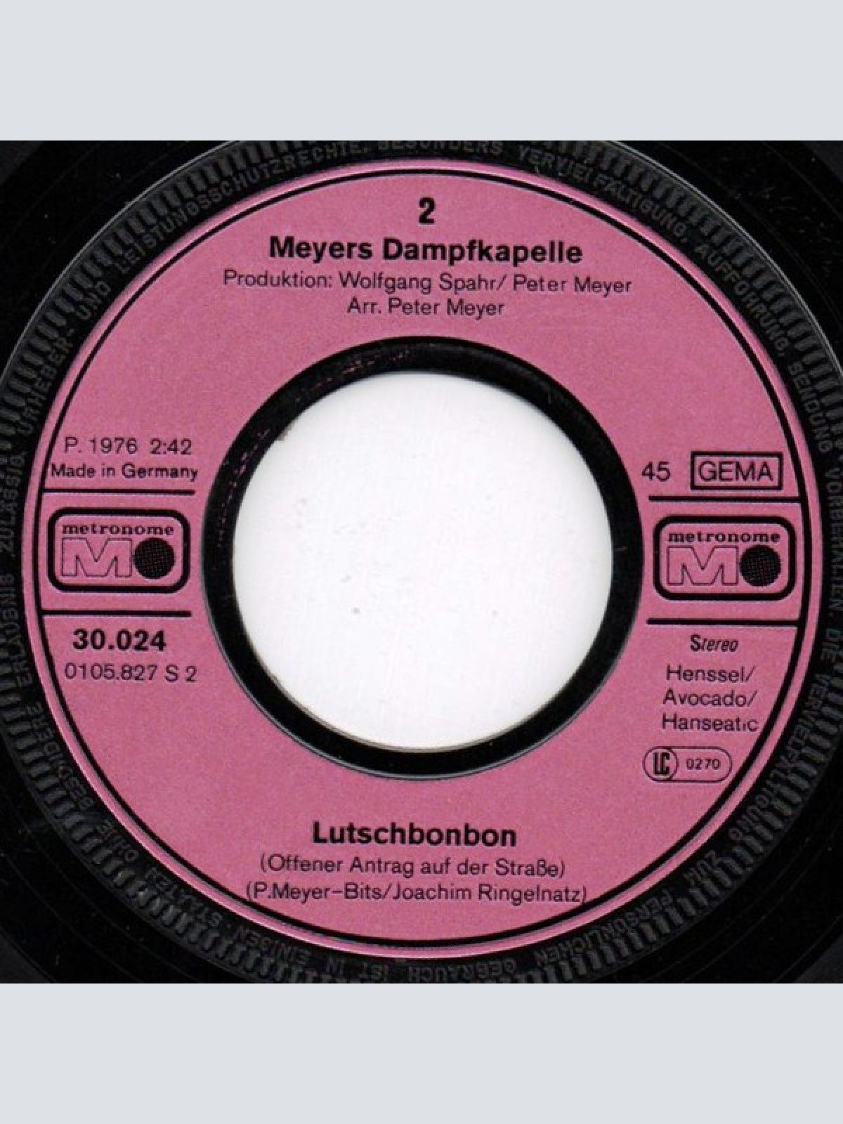 Vinyl / Meyer's Dampfkapelle - Mensch Meyer