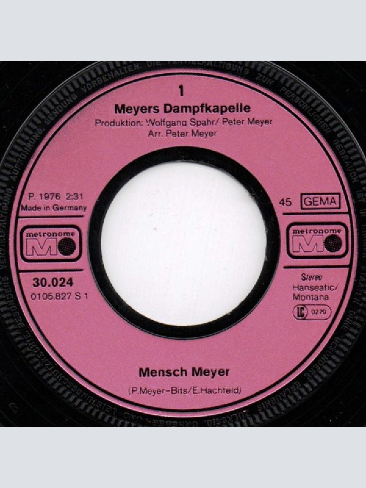Vinyl / Meyer's Dampfkapelle - Mensch Meyer