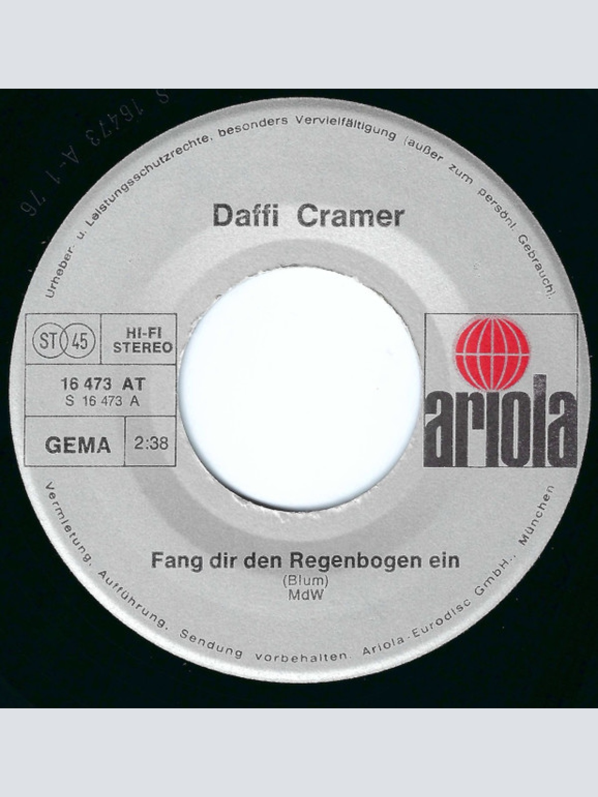 Vinyl / Daffi Cramer - Fang Dir Den Regenbogen Ein