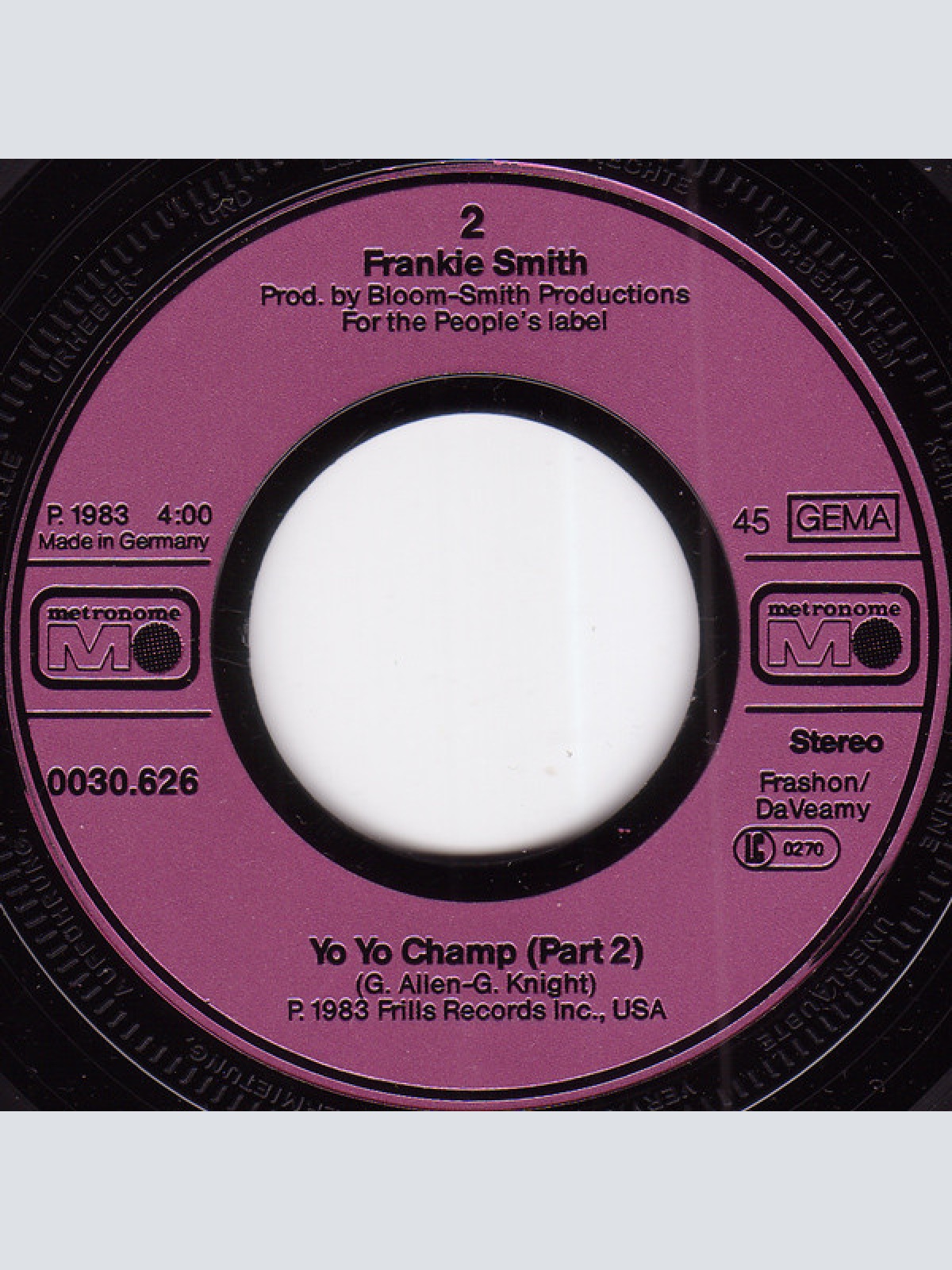 Vinyl / Frankie Smith - Yo Yo-Champ