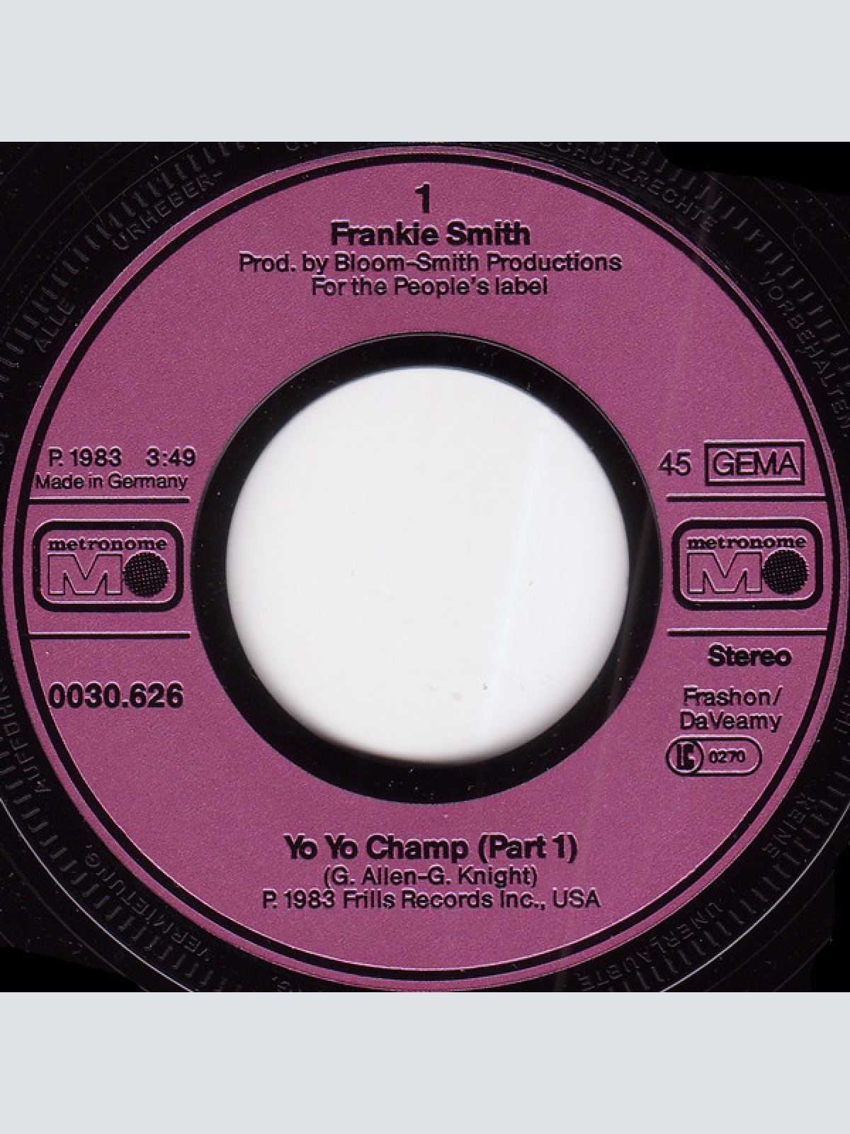 Vinyl / Frankie Smith - Yo Yo-Champ