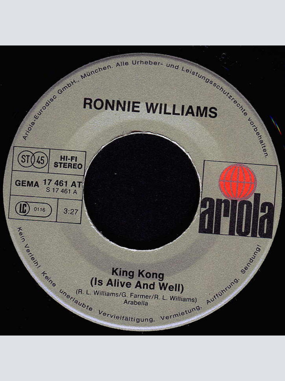 Vinyl / Ronnie Lee Williams* - King Kong