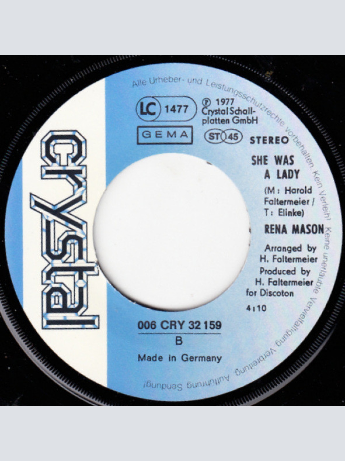 Vinyl / Rena Mason - Snowflake / She Was A Lady