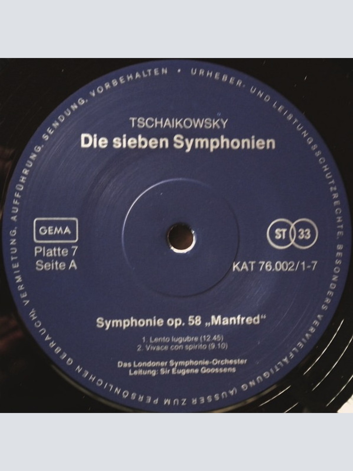 Vinyl / P. Tschaïkowsky* - Sieben Symphonien