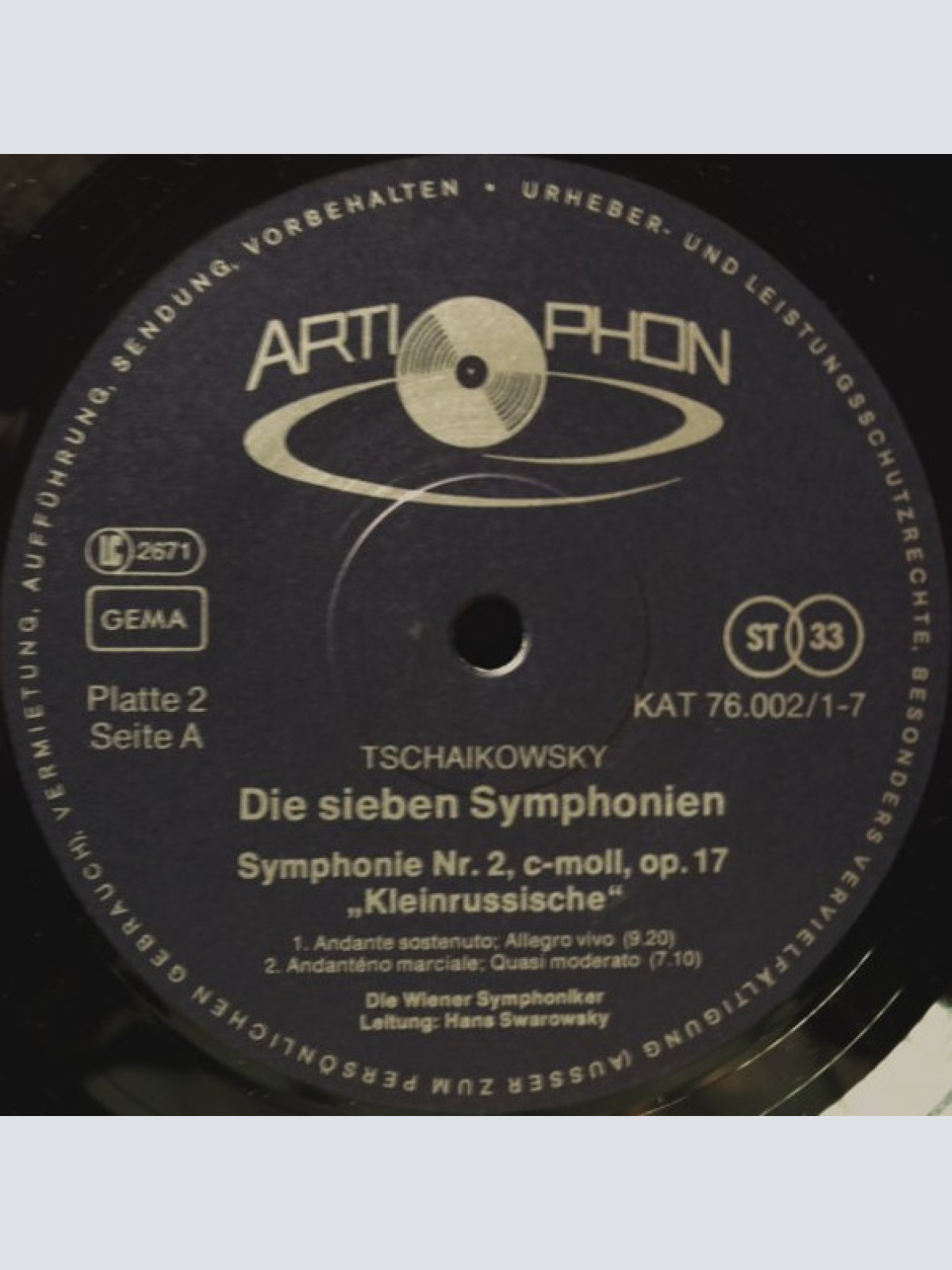 Vinyl / P. Tschaïkowsky* - Sieben Symphonien