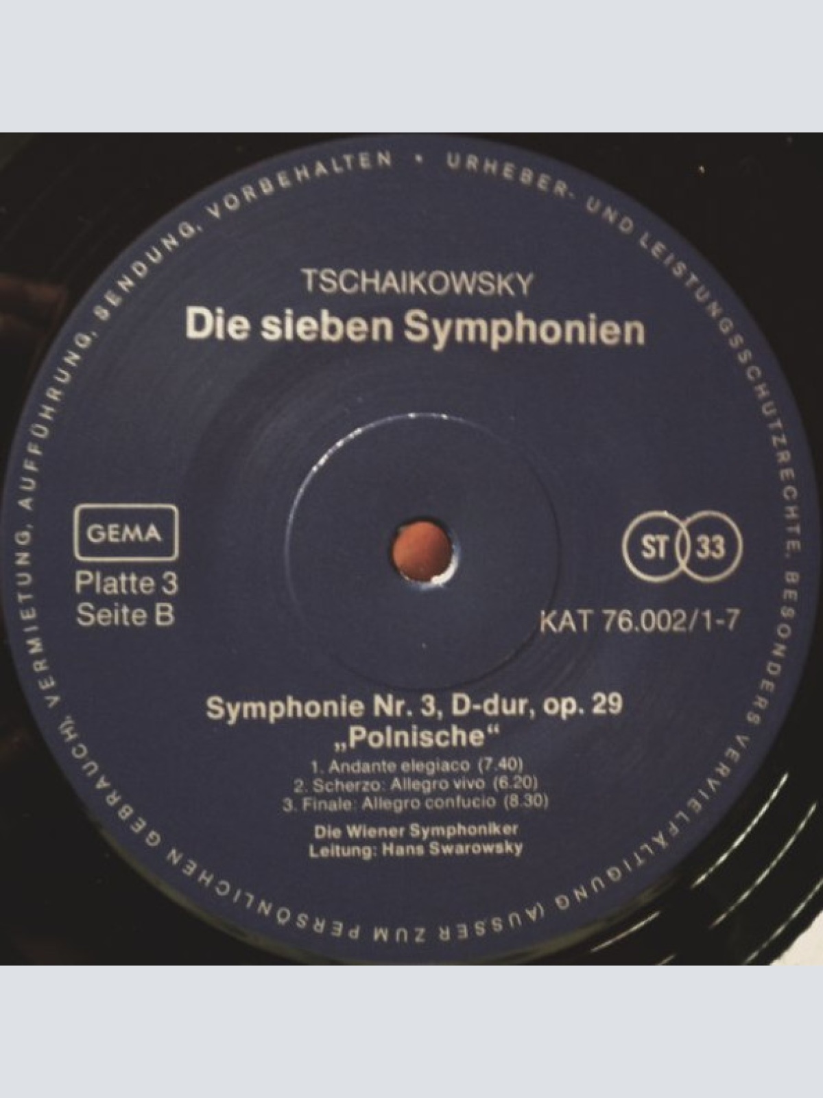 Vinyl / P. Tschaïkowsky* - Sieben Symphonien