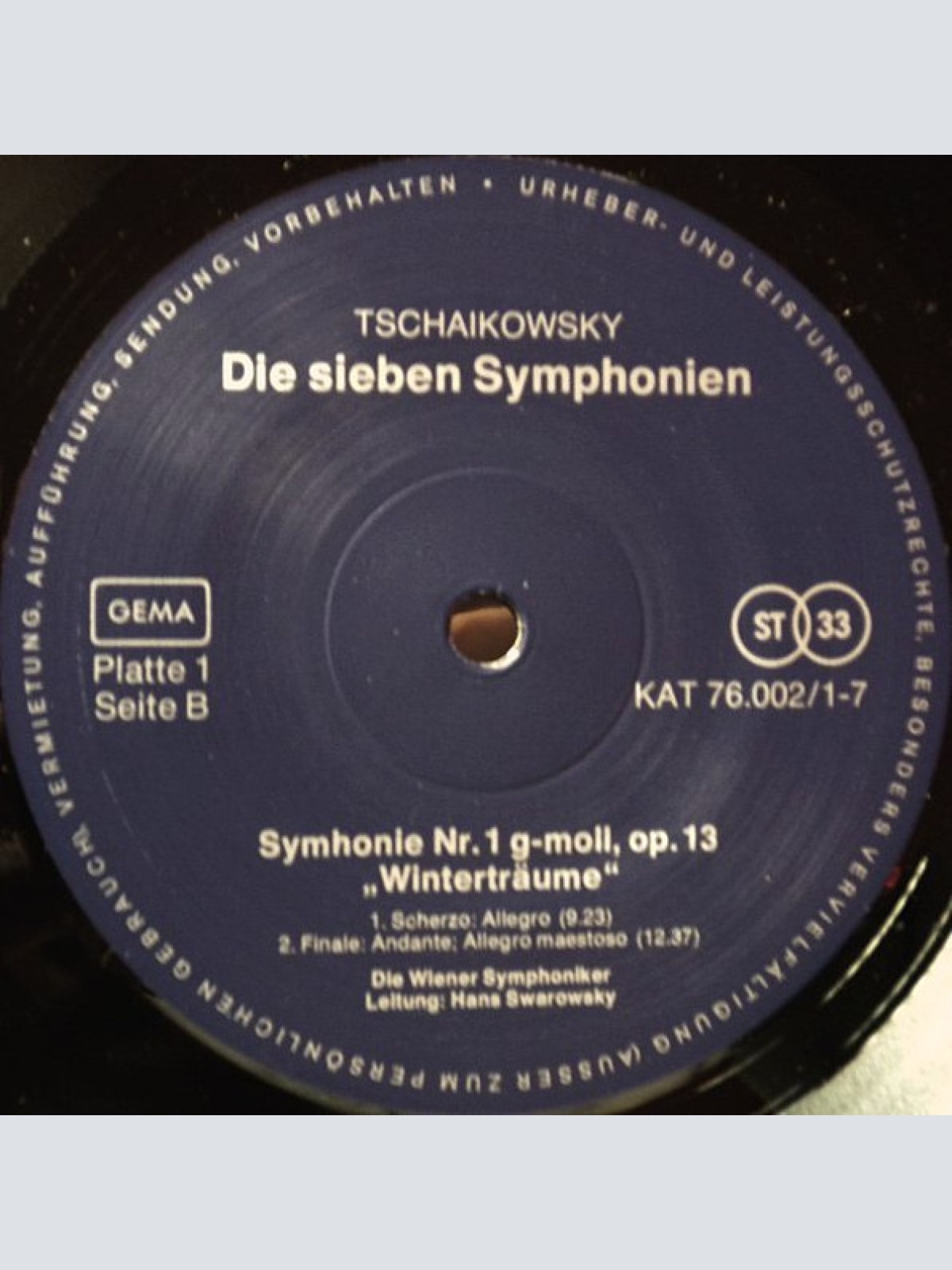 Vinyl / P. Tschaïkowsky* - Sieben Symphonien