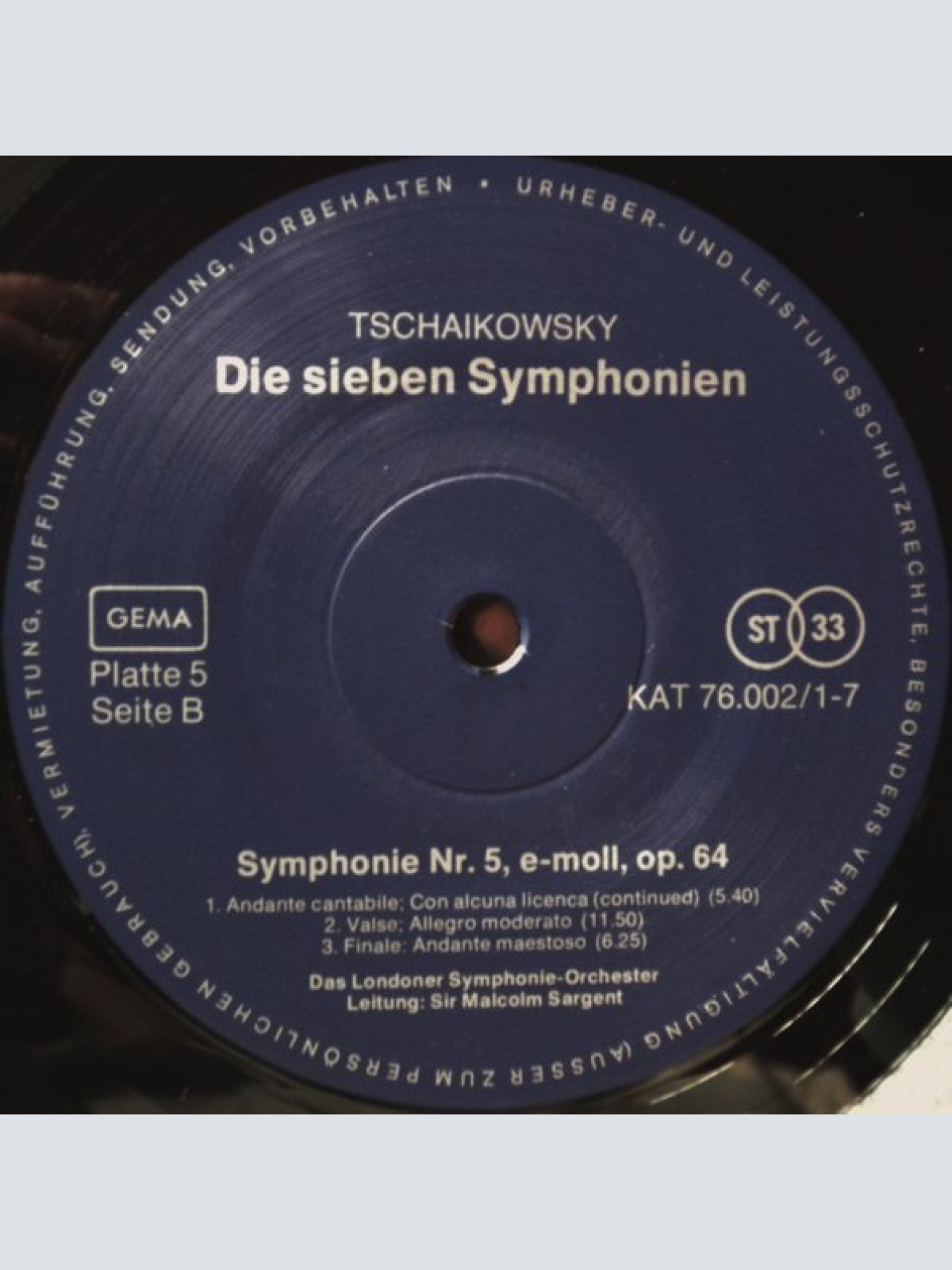 Vinyl / P. Tschaïkowsky* - Sieben Symphonien