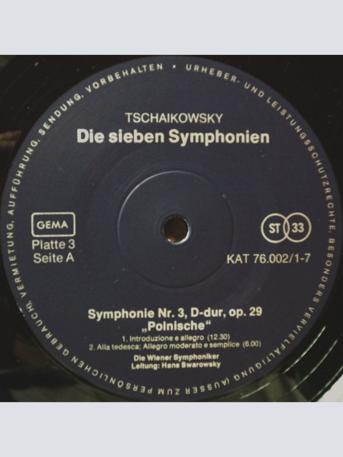 Vinyl / P. Tschaïkowsky* - Sieben Symphonien
