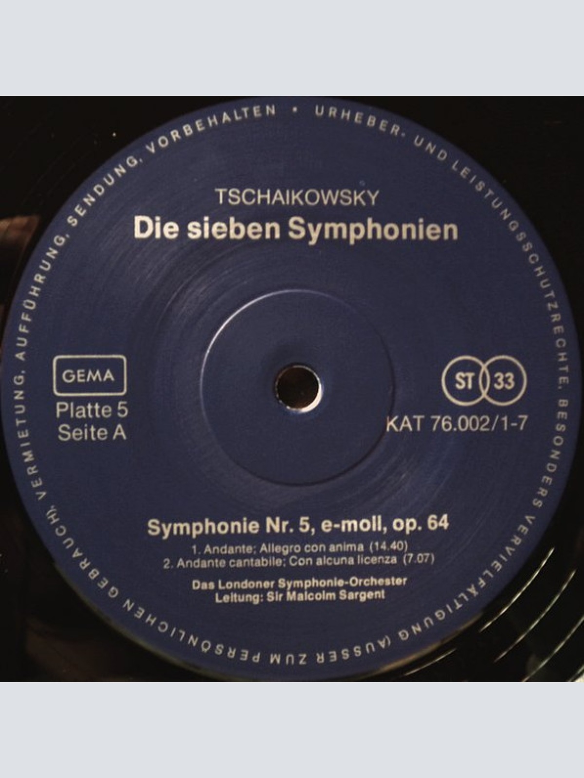 Vinyl / P. Tschaïkowsky* - Sieben Symphonien