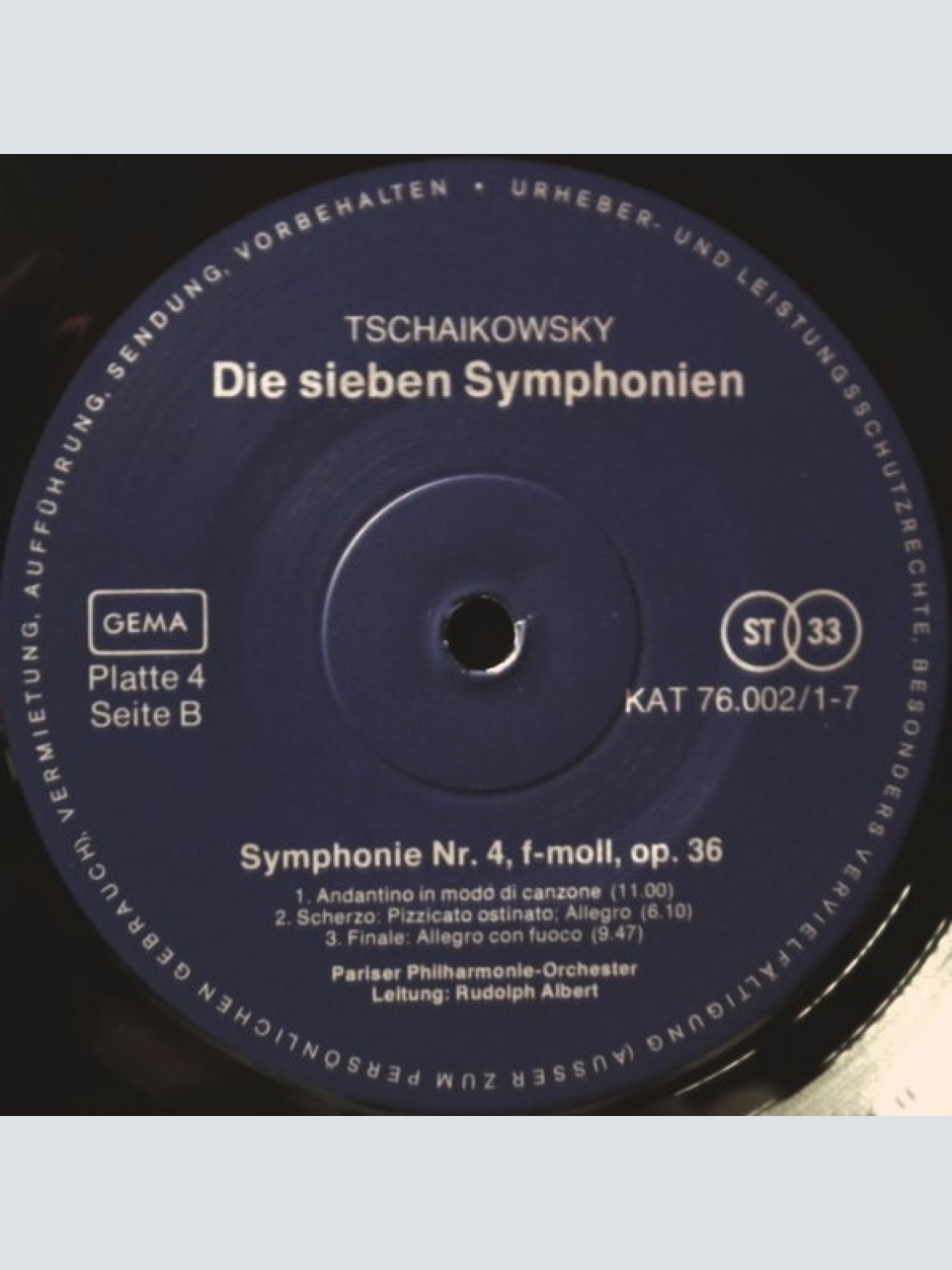Vinyl / P. Tschaïkowsky* - Sieben Symphonien